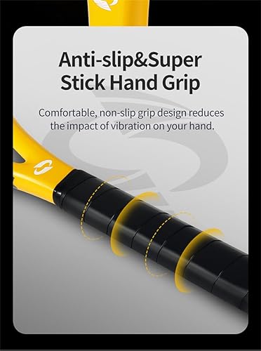 Miniatura 6 de Raquetas de tenis de carbono de un solo juego con línea, para principiantes, raqueta de tenis elástica para principiantes, profesionales para