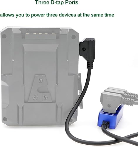 Miniatura 3 de Alvin's Cables D-tap Splitter P-Tap HUB Cable Dtap macho a tres puertos D tap hembra Cable divisor con roscas de tornillo para cámaras ARRI RED Z