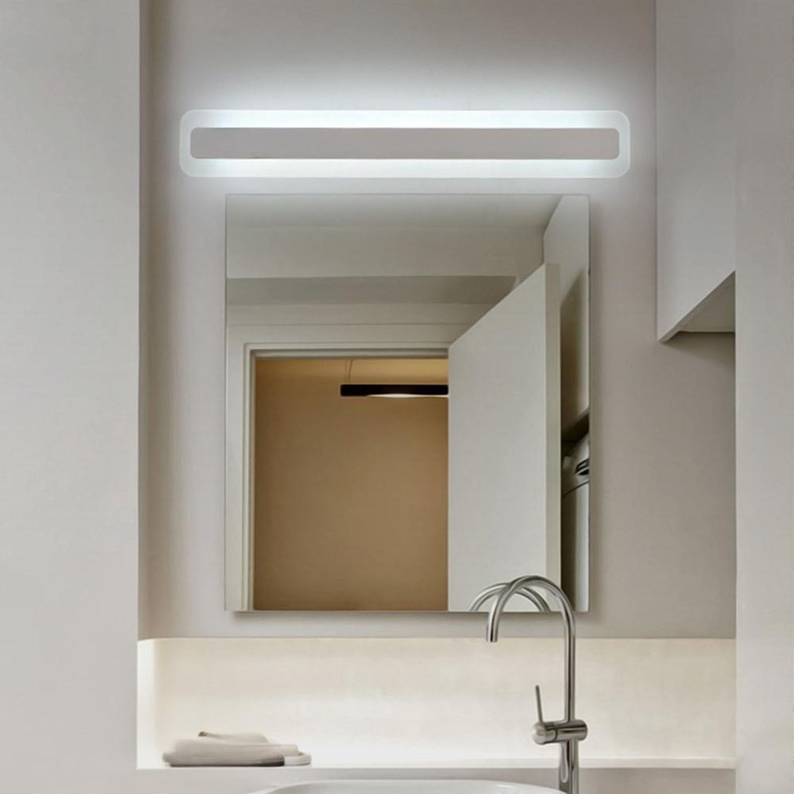 LED Spiegelleuchte Bad Aluminium Badleuchte Wand Badezimmer Spiegellampe 3000K/6000K Innen Wandlicht Moderne Wandbeleuchtung IP44 Wasserdicht Wandleuchte für Korridor (Warmes Licht,120cm)
