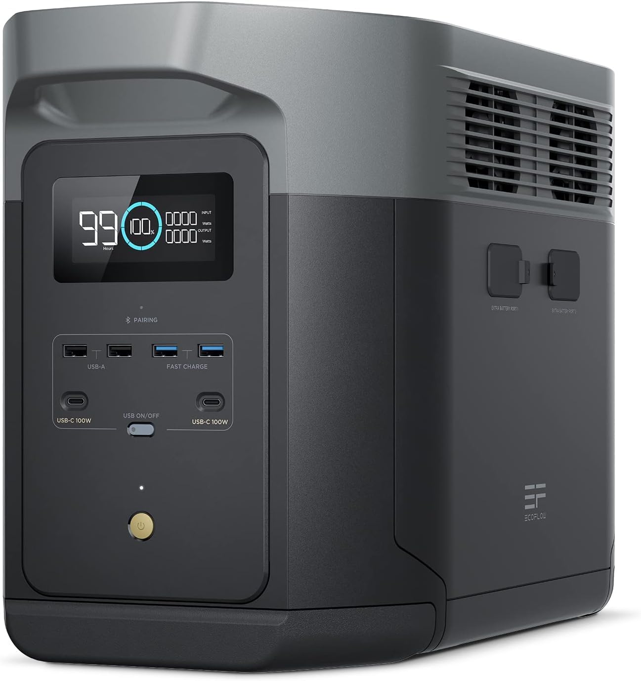 ECOFLOW DELTA 2 Max Portable Power Station, Expandable 2-6kWh, LFP Battery 3000 Cycles, AC+Solar 80% Charge in <1Hr, Up to 3100W Output Fume-Free, Quiet Solar Generator for Home Backup, Camping, RVing
