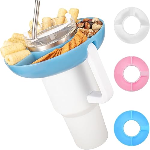 Tazón para aperitivos Stanley de 40 onzas con asa, bandeja de aperitivos compatible con Stanley Cup de 40 onzas, anillo reutilizable para accesorios