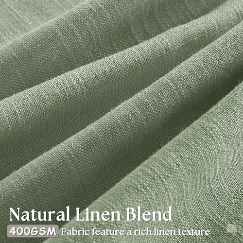Image of 120 Inch Curtains High Ceiling Tall Curtains 2 Panels Set for Living Room Pinch Pleated with Hooks Rings Back Tab Bohemian Semi Sheer Drapes Cottage Long Large Window Drapes 120 Length Sage Green