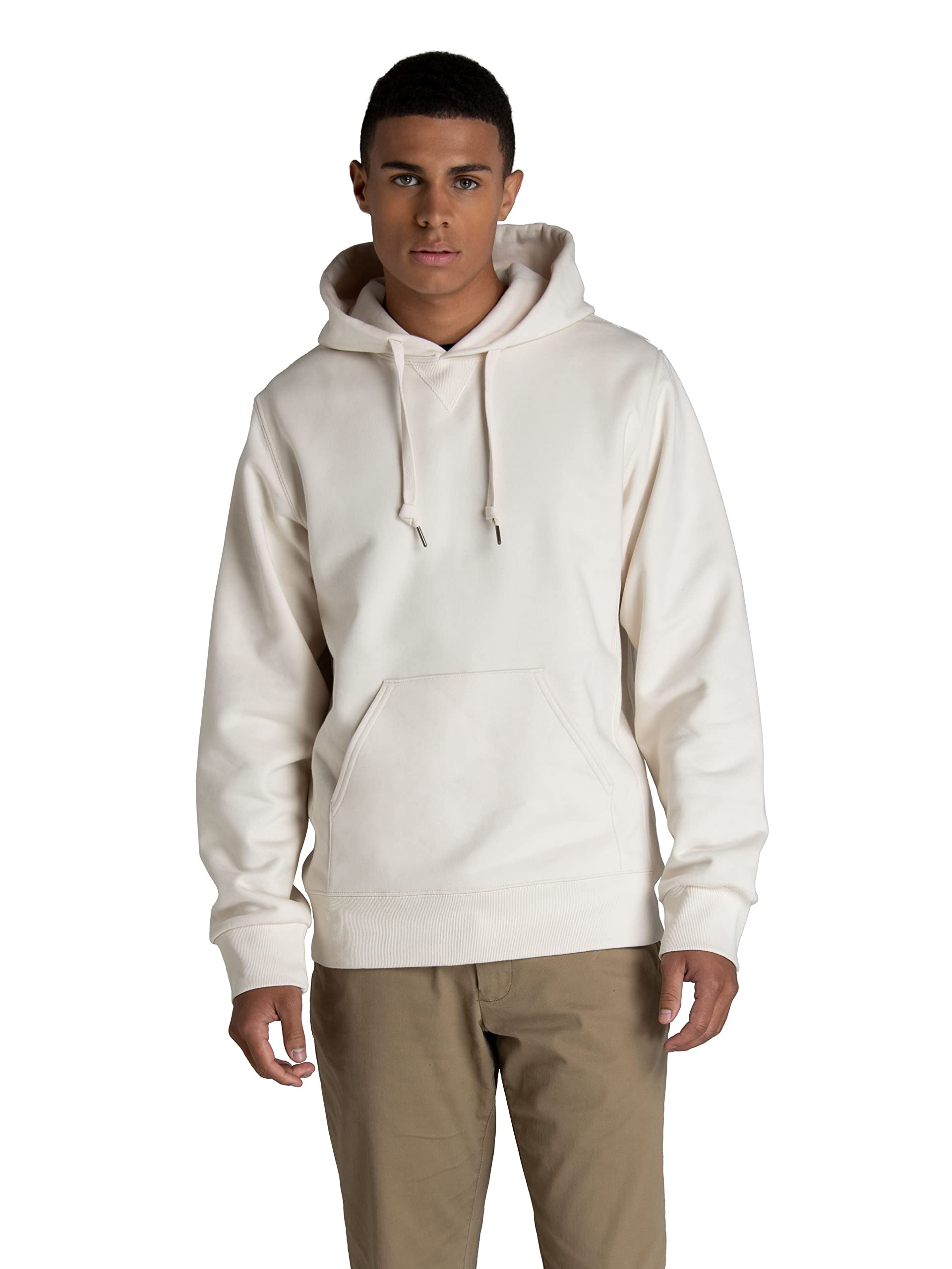 Men's Crafted Comfort Fleece Sweatshirts, Hoodies, & Sweatpants, Super Soft Cotton Blend, Hoodie - Sweet Cream, X-Large