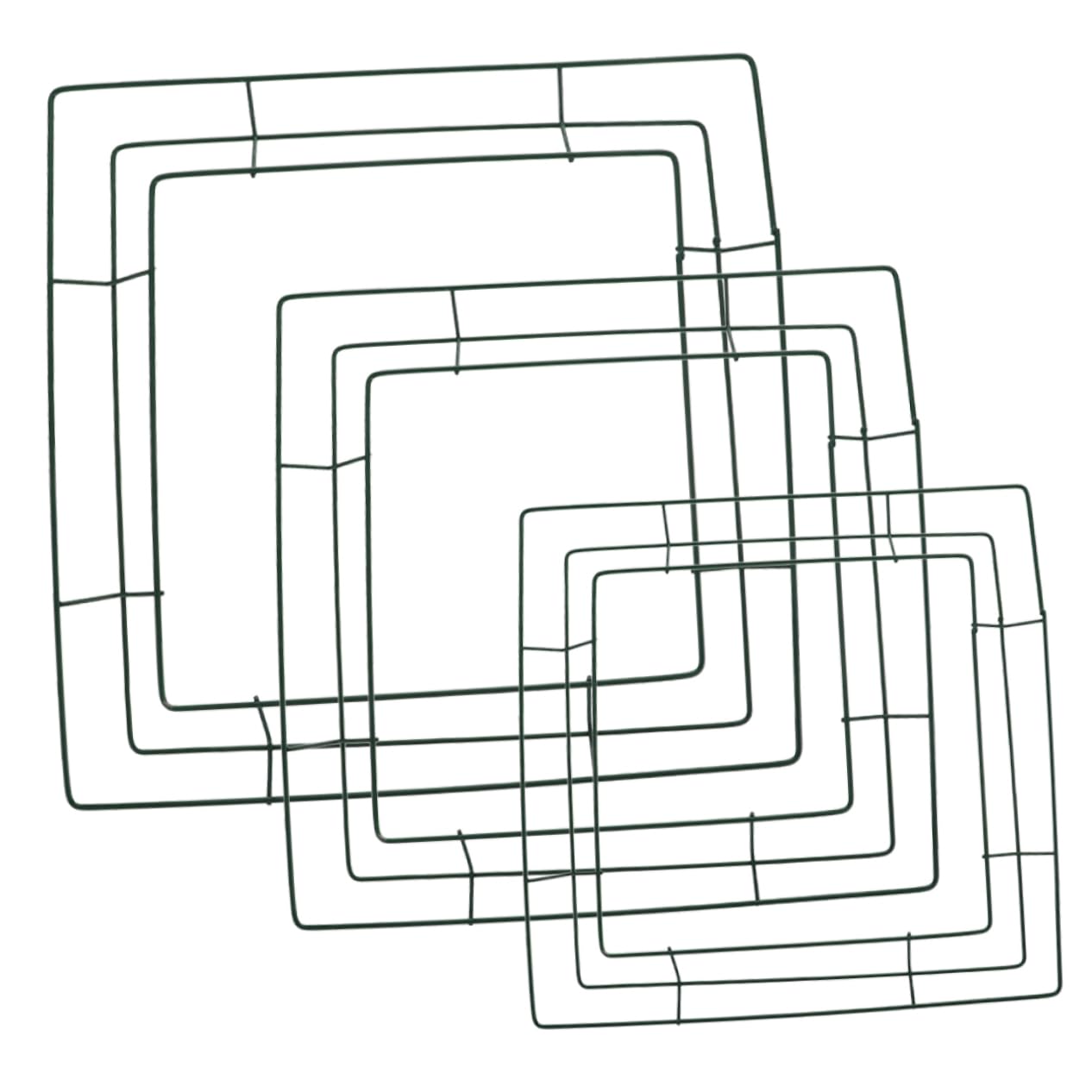 PRETYZOOM 3pcs Square Wreath Frame Wire Wreath Rack for Crafts Easy to Install Garland Accessories for and Holiday Decor