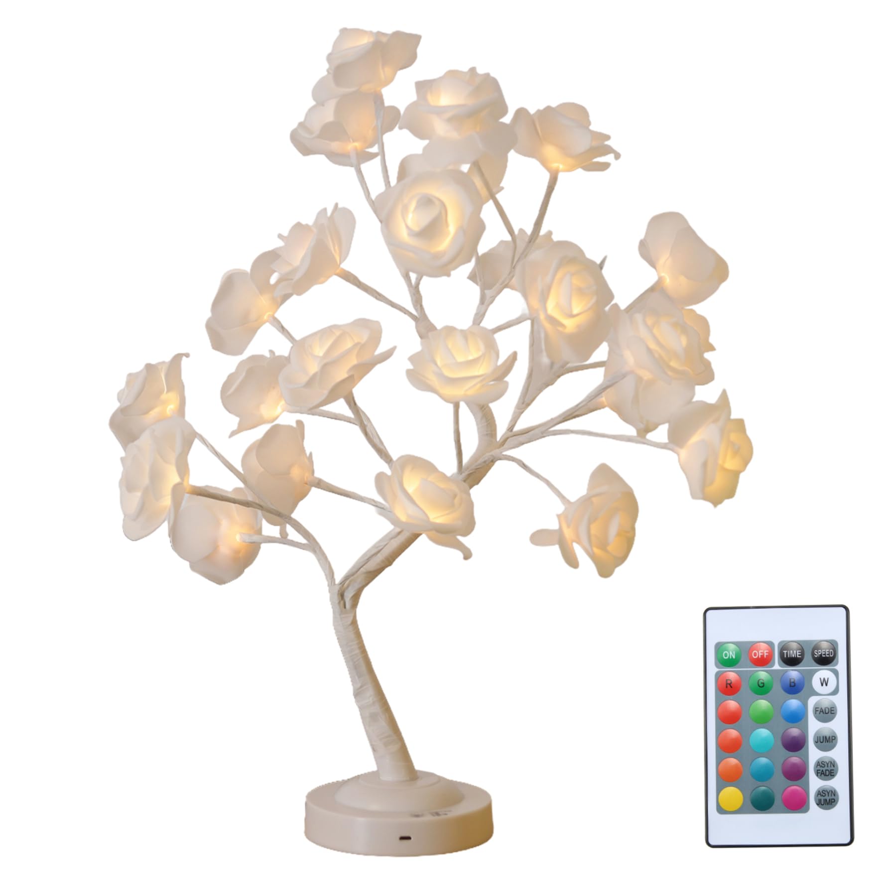 Hperu Rose Tree Lamp, Light Up Rose Flower Lamp with 16 Color Remote Control, Changing Table Flower for Girls Bedroom Wedding Home Decor, Mother'S Father'S Day Decor Gifts