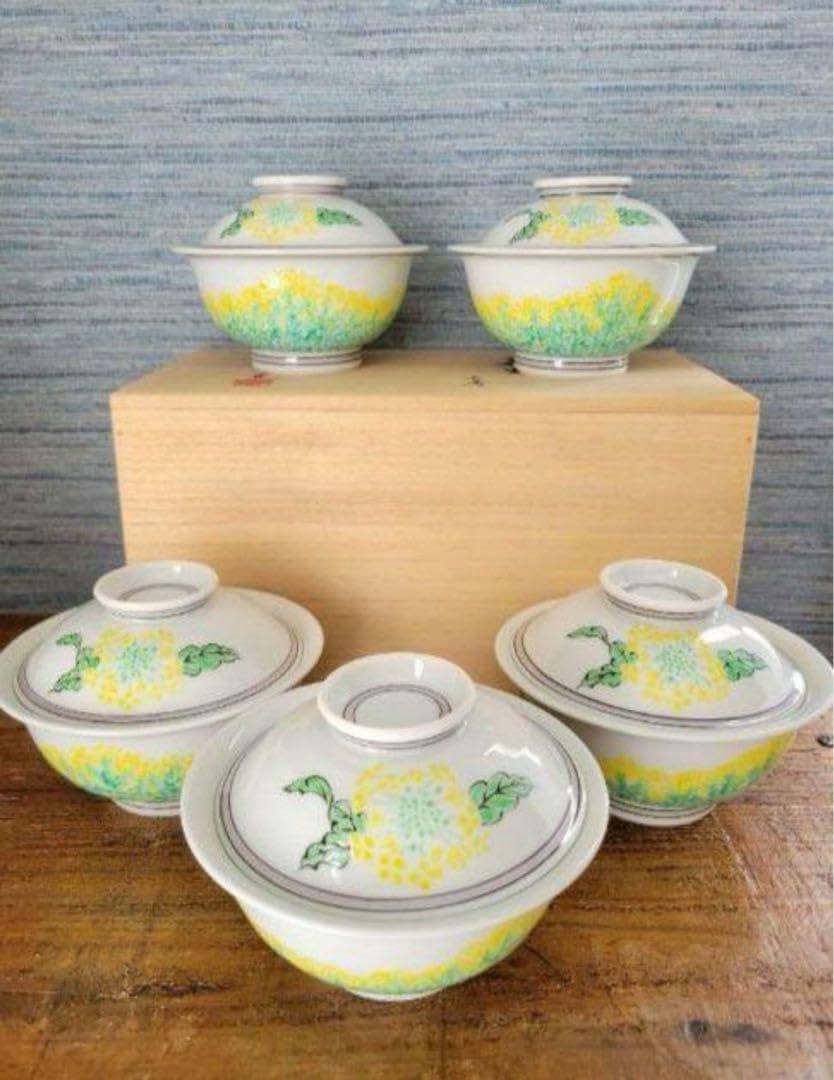 雲井窯 一辺陶造 ゆず肌 飯器 陶芸 共箱 一辺陶 茶碗 黒釉 ペア 木蓋付