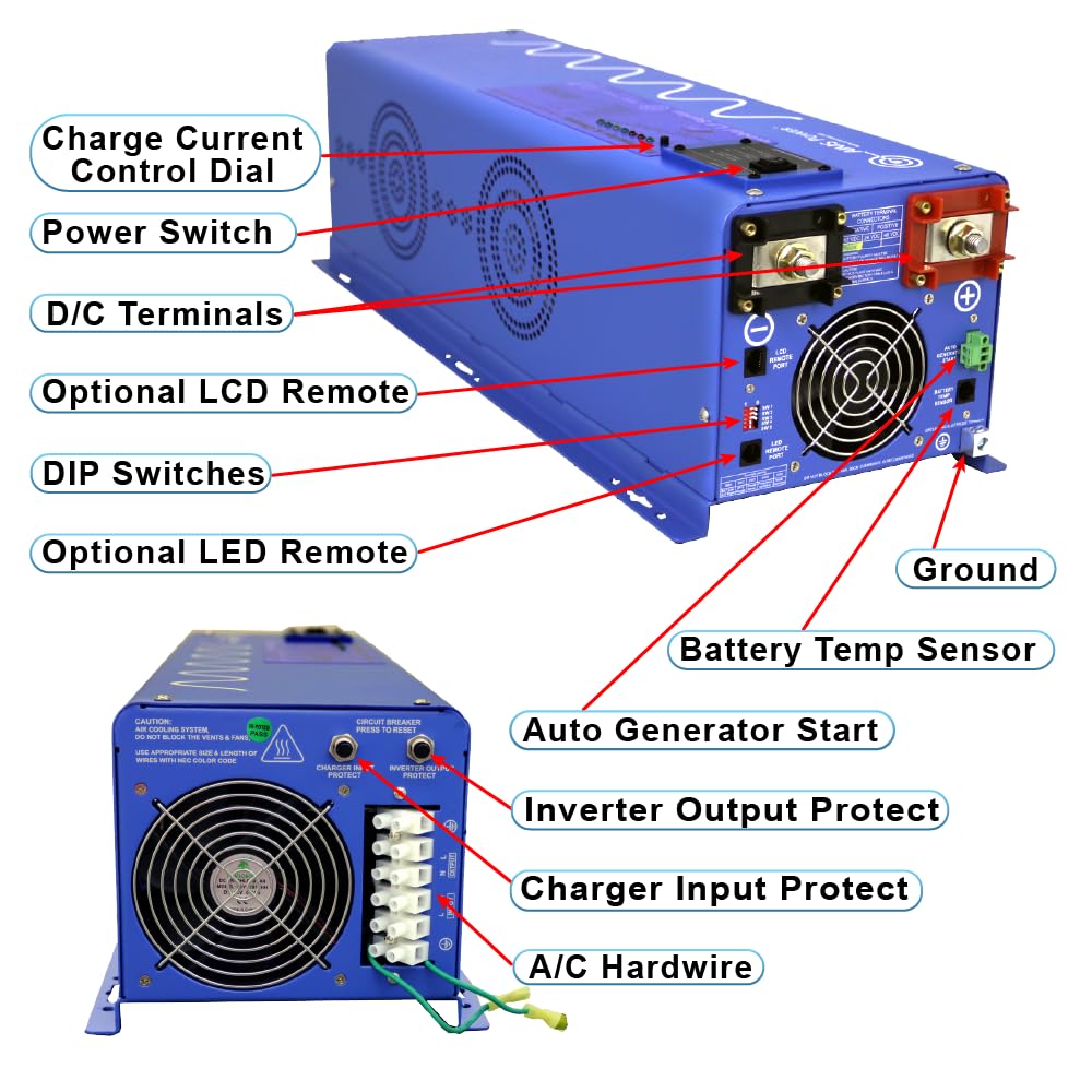 Amazon.com: AIMS 6000W 48V Pure Sine Inverter Charger w/Transfer