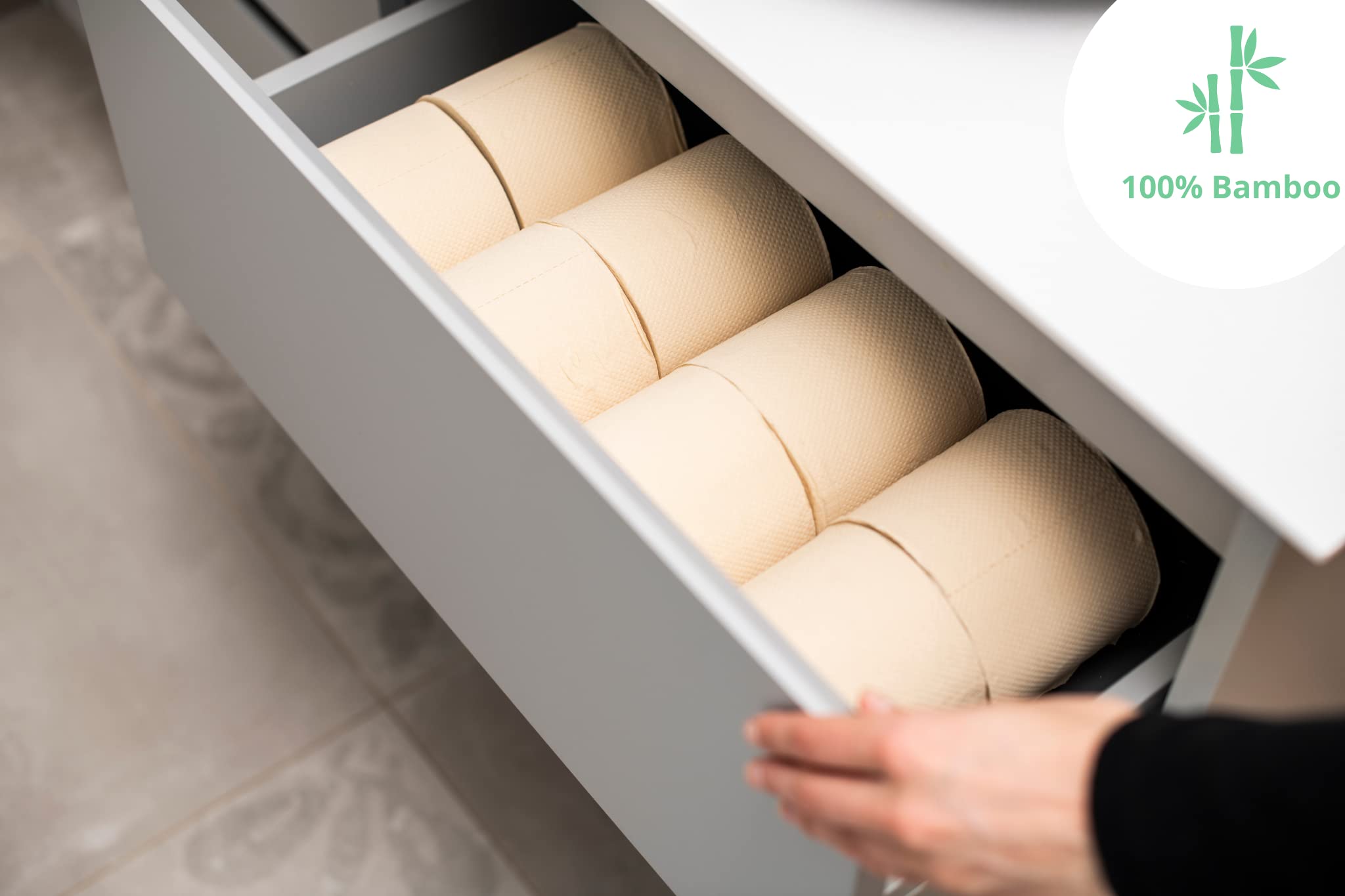 Bazoo Luxury Bamboo Unbleached Toilet Tissue Paper - Plastic Free