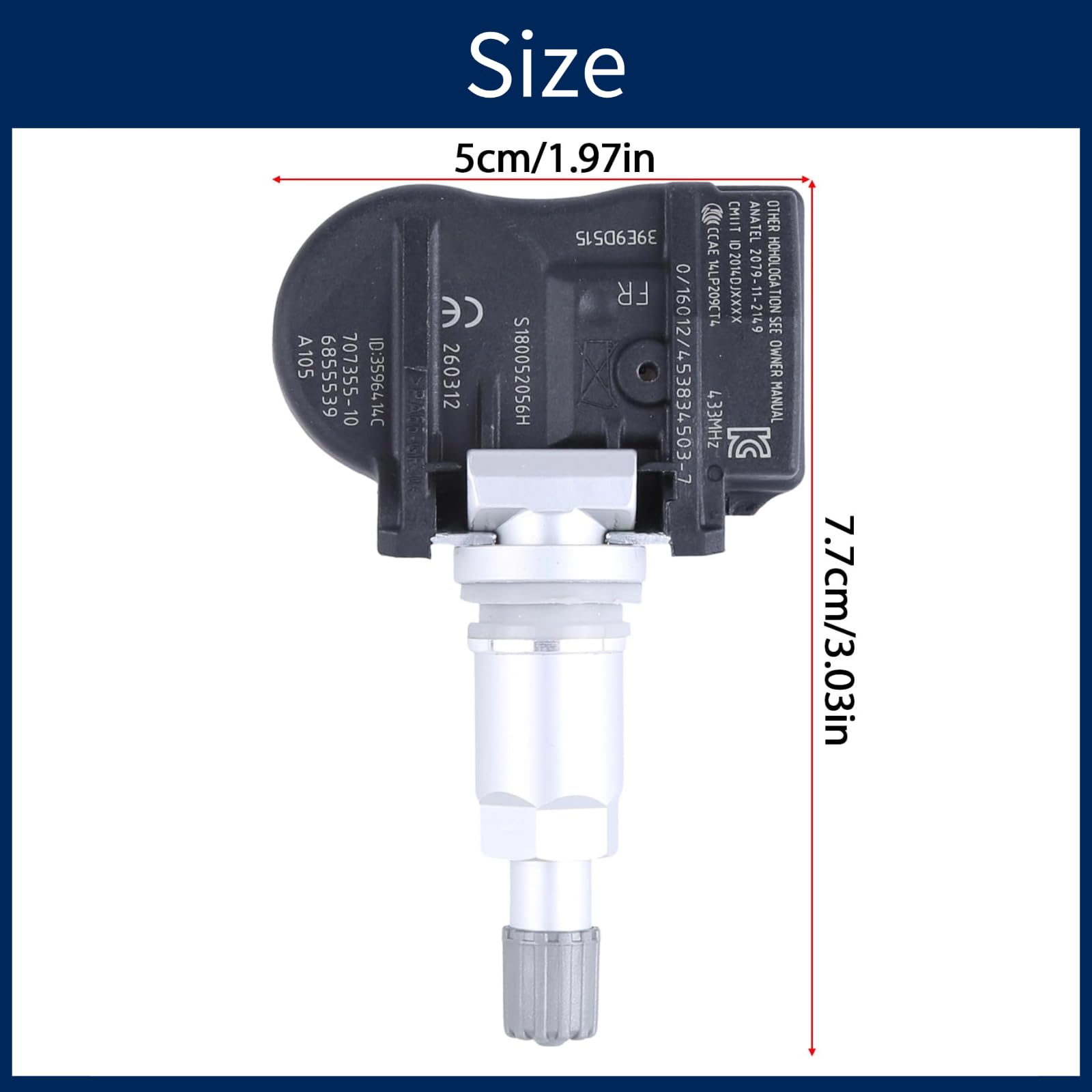 4 Pezzi Sensore di monitoraggio Pressione Pneumatici TPMS 433MHz 6855539 compatibili con BMW 1ER F20 F21 2ER F22 F23 F45 F46, Sistema di Controllo della Pressione Pneumatici