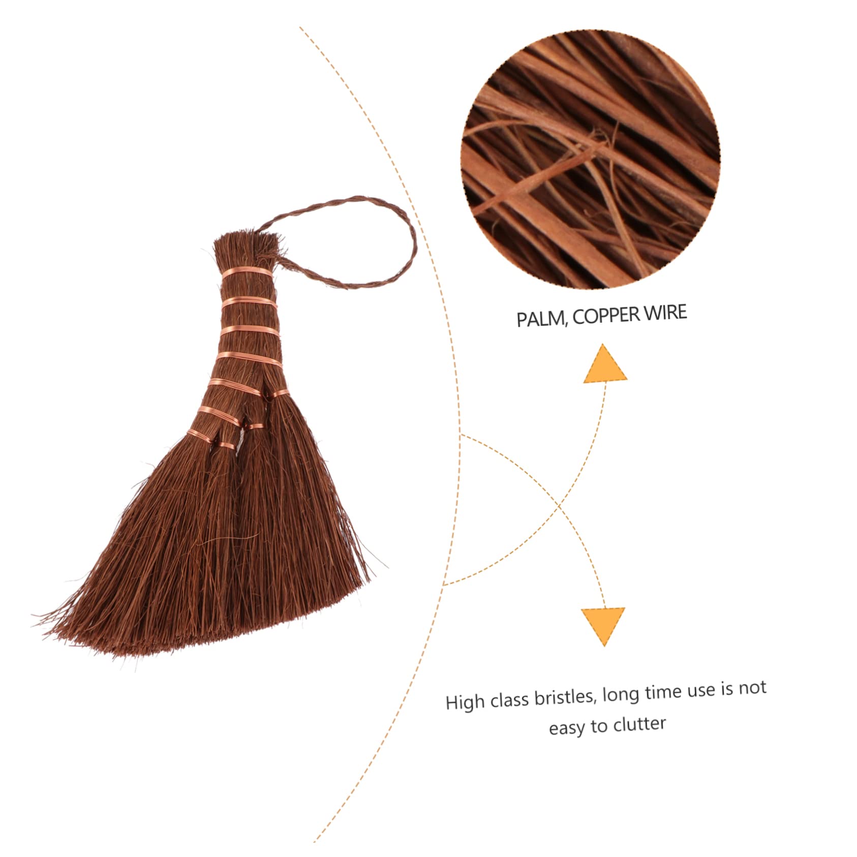 FOMIYES 3 Pcs Mini Brown Broom Home Use Mini Broom Mini Broom Cleaning Tool Broom Toy Mini Broom Tool Household Cleaning Tool Mini Cleaning Tool Natural Palm Broom Mini Cleaning Broom