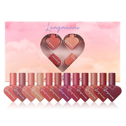 Juego de lápices labiales de larga duración a prueba de agua líquida mate de 12 colores Sweet Heart Velvet Matte