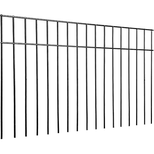 No Dig Fence 24x15-inch Animal Barrier Fence Underground Decorative Garden Fencing with 1.5 Inch Spike Spacing dog fence for the Yard Metal Fence Panel Ground Stakes Defence for Outdoor Patio (5 Pack)
