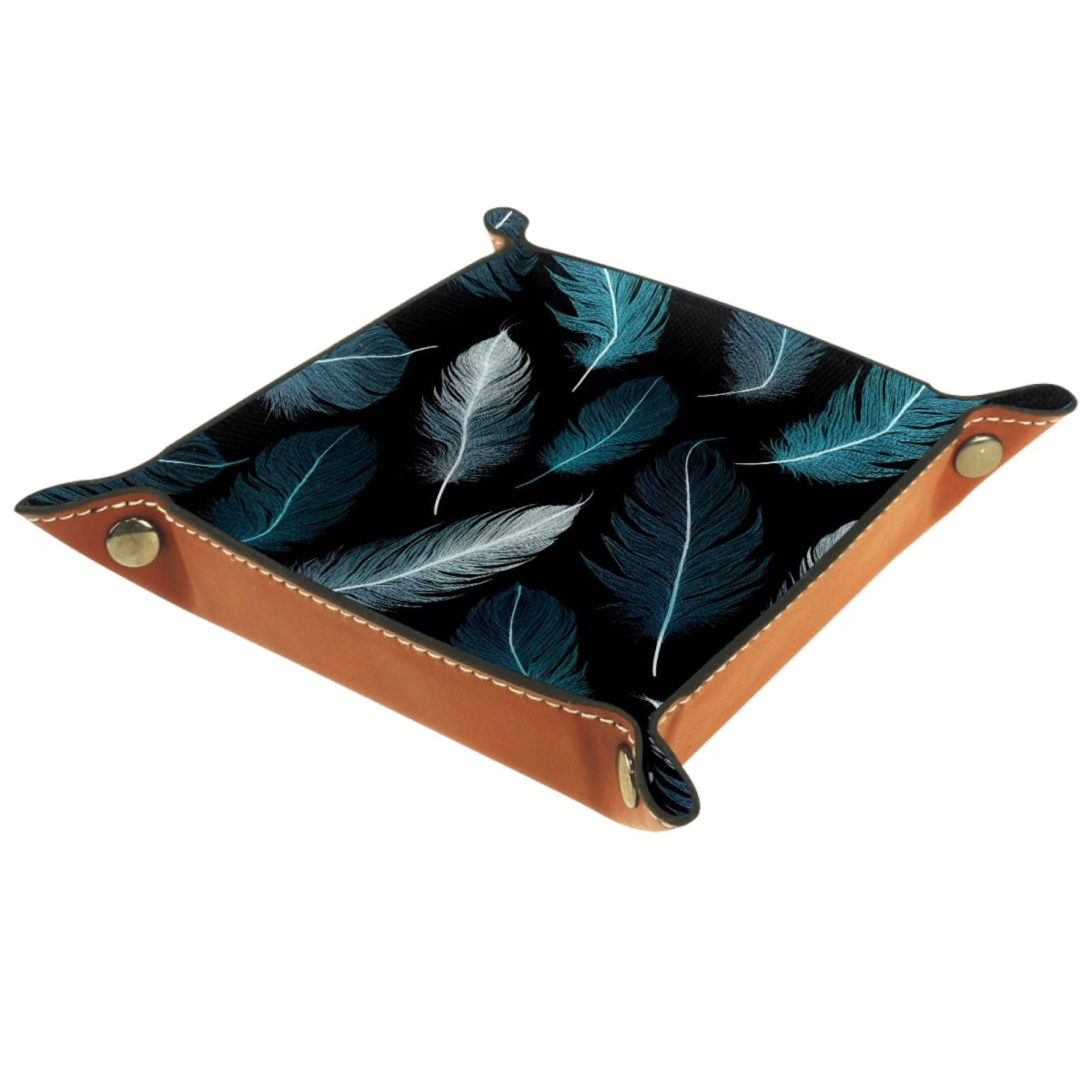 VAPOKF Feather Dice Tray, Folding Microfiber Leather Dice Holder for Dungeons and Dragons RPG Dice Gaming D&D and Other Table Games