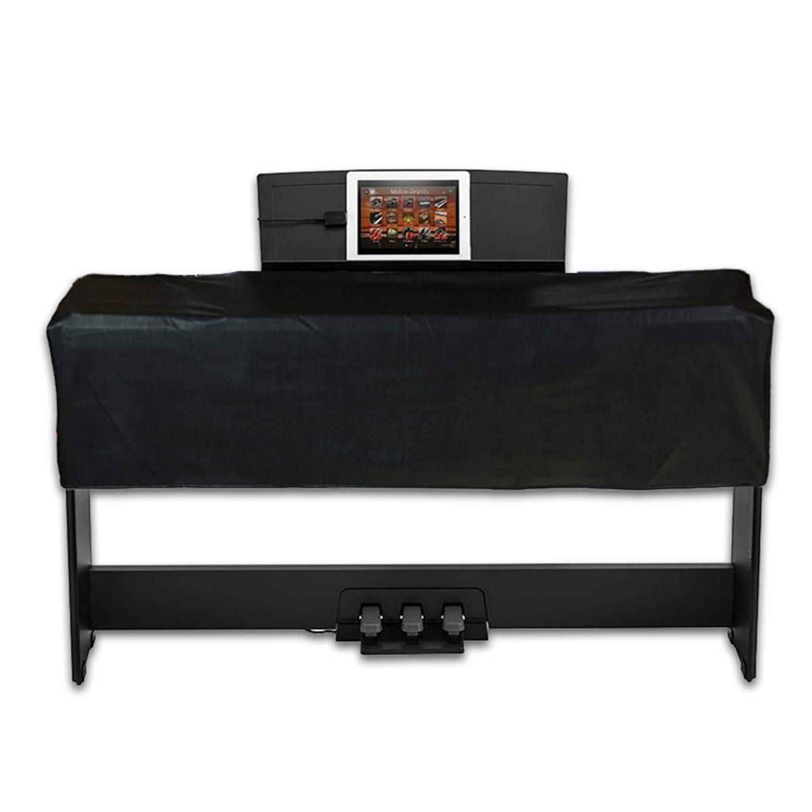 STTC LDIW Copertura per Pianoforte Digitale 88 Tasti Tastiera, Anti Polvere Cover di Tastiera Pianoforte elettronic Protezione in Pelle PU con Leggio Apertura,Nero