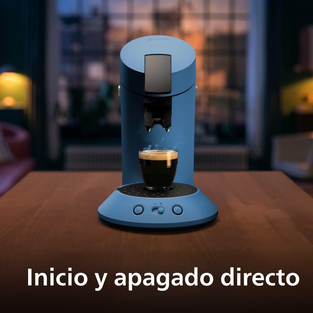 PHILIPS Senseo Original Plus cafetera de monodosis, Selección de Intensidad del Café, Tecnología Coffee Boost, Plástico Reciclado, Azul Pavone (CSA210/00) | 1 o 2 tazas, menos de 1 minuto de tiempo de preparación, Coffee Boost, Crema Plus, 0,7 L (CSA210/0