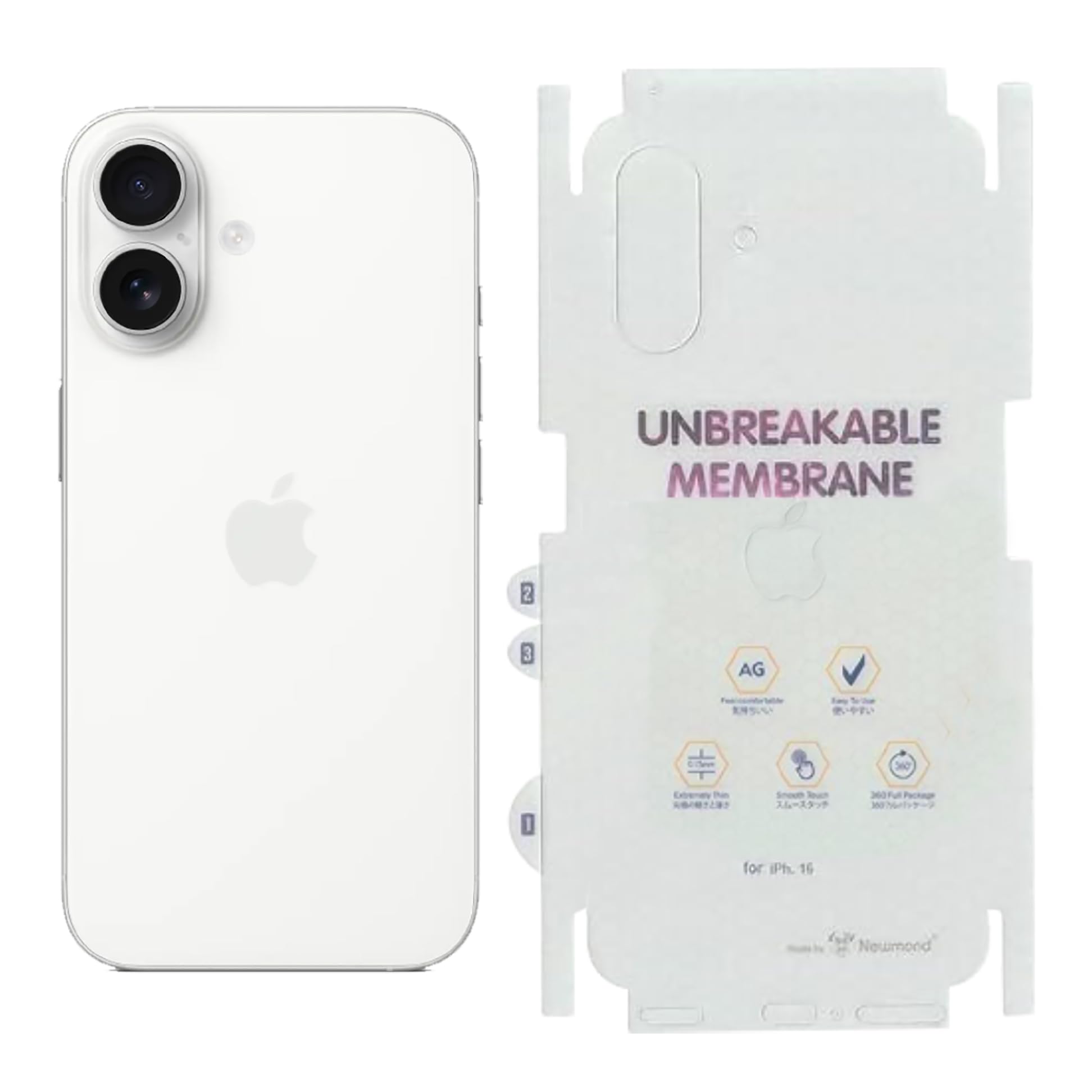 Blyton Back Screen Protector for iPhone 16 Unbreakable Membrane Scratch Guard Transparent TPU Full Fit Protective, Case Friendly, Compatible with Iphone 16 (Back & Side) (B0DGCQ7548) Amazon Price History, Amazon Price Tracker