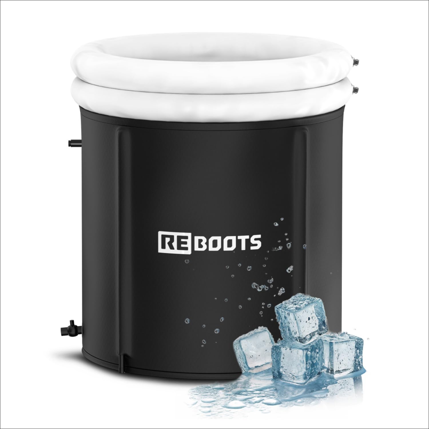Premium Eisbad Eistonne Ø 75 cm (340 L) – 6-lagig isoliert für Eisbaden | Für Zuhause & Outdoor inkl. Isolierabdeckung & Tragetasche