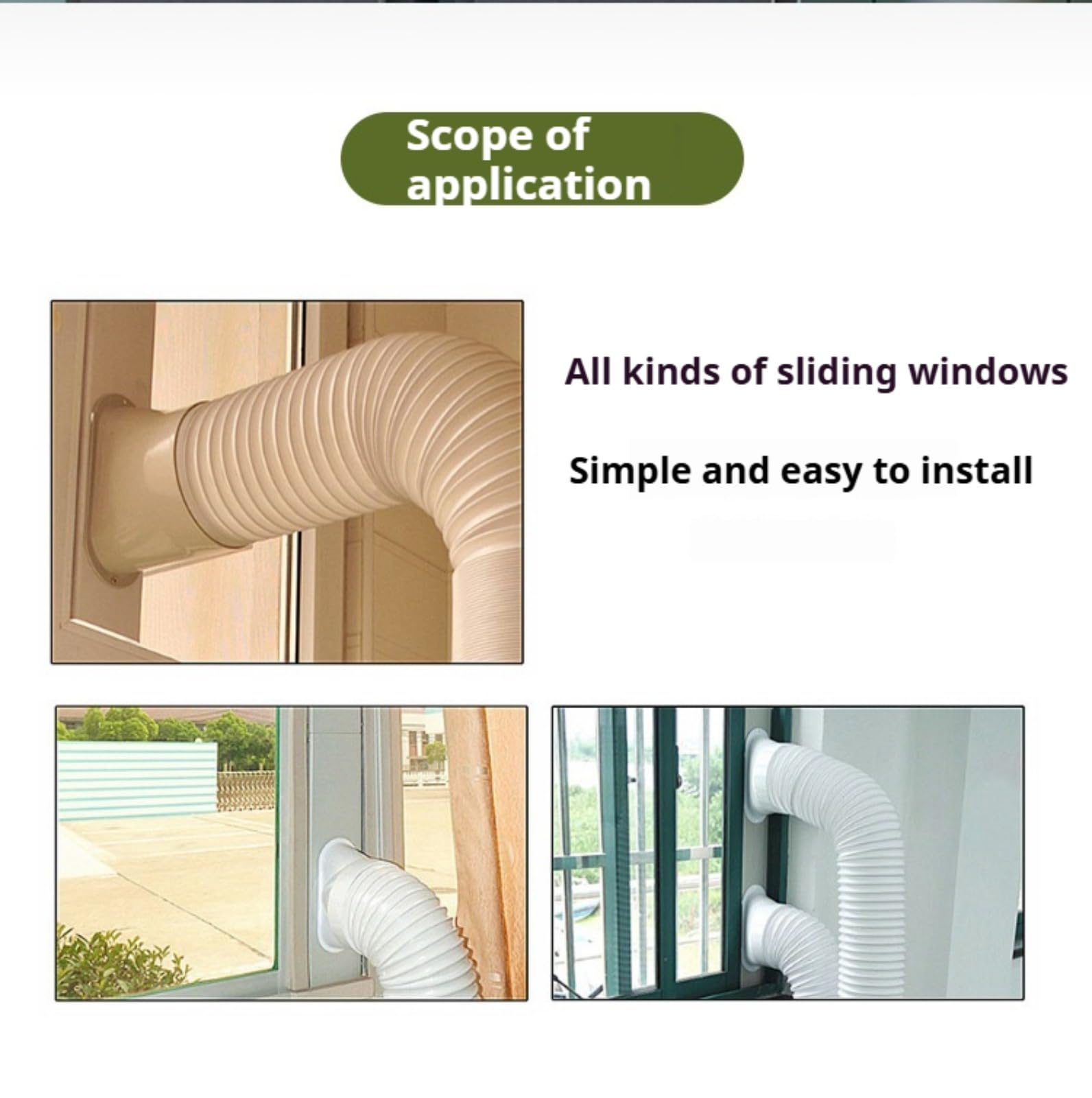 Kit De Ventana De Aire Acondicionado Portátil, Adaptador Ventana Aire Acondicionado, Placa Sellado Ventana Ajustable para Aire Acondicionado Móvil, Accesorio De Ventana De Aire Acondicionado