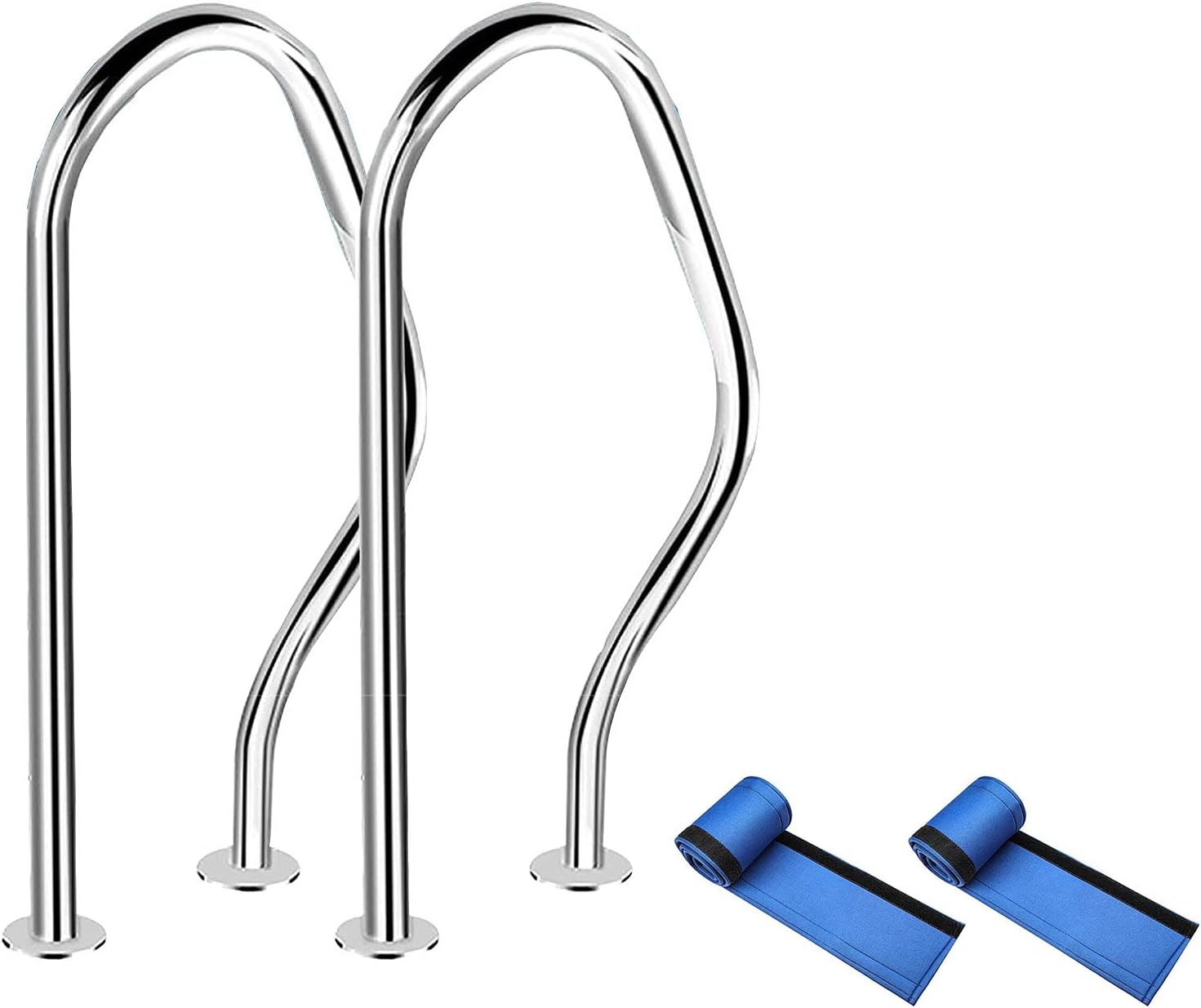 LIDWF Pool Railings w/Swimming Pool Armrest Cover Set of 2