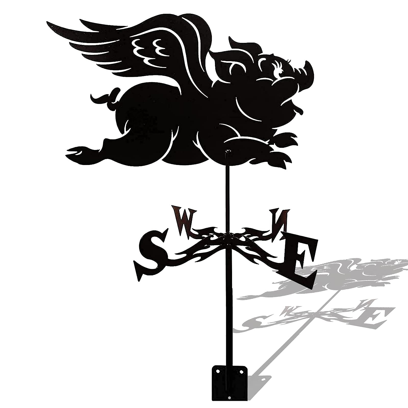 WIQUYBML Weather Vane Stainless Steel Durable Farm Garden Stake Weathervane Wind Direction Indicator Decoration-Pig