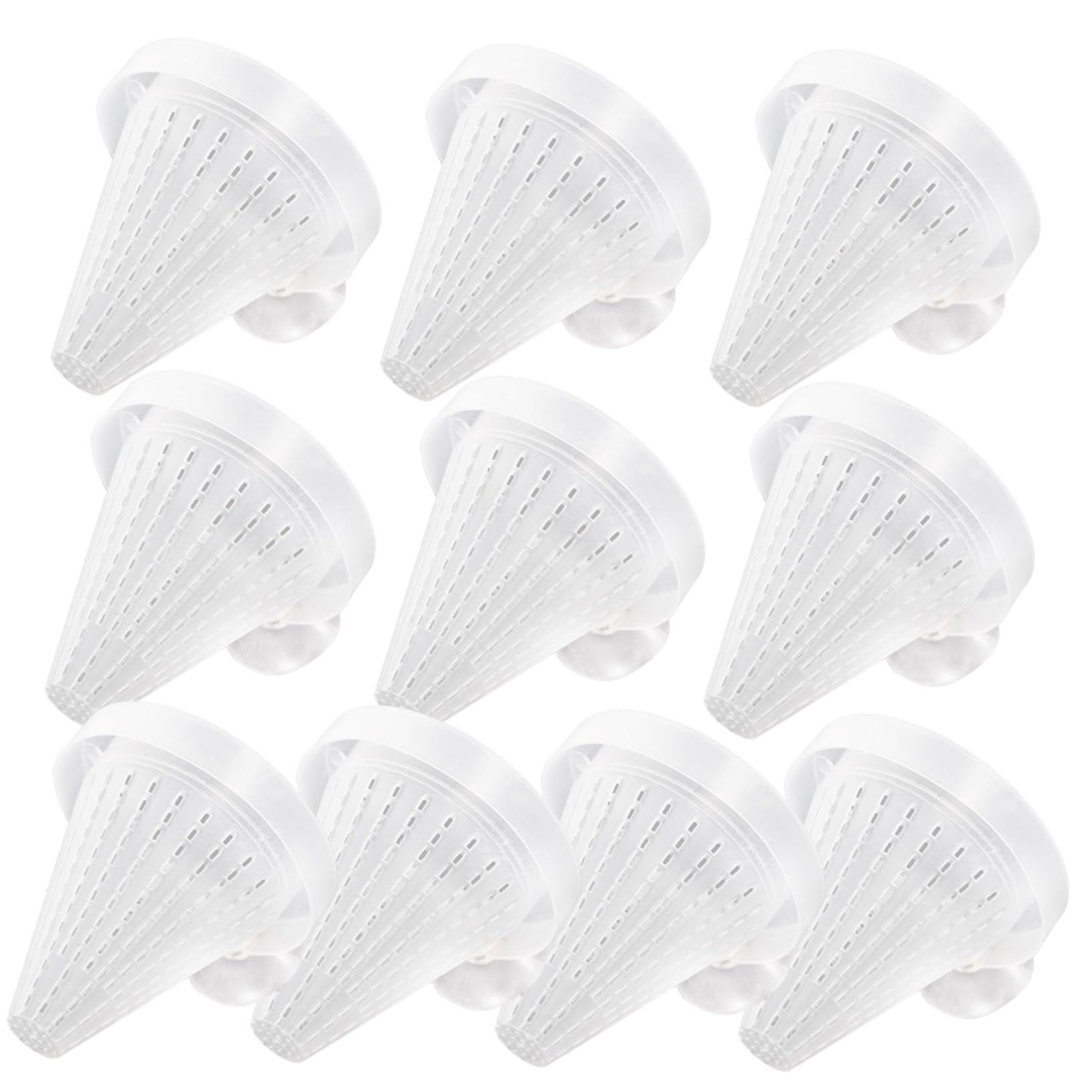 SUPVOX Aquarium Suction Cups Fish Automatic Feeder 10 Pack Red Worm Feeding Cone Safe Material Random Color