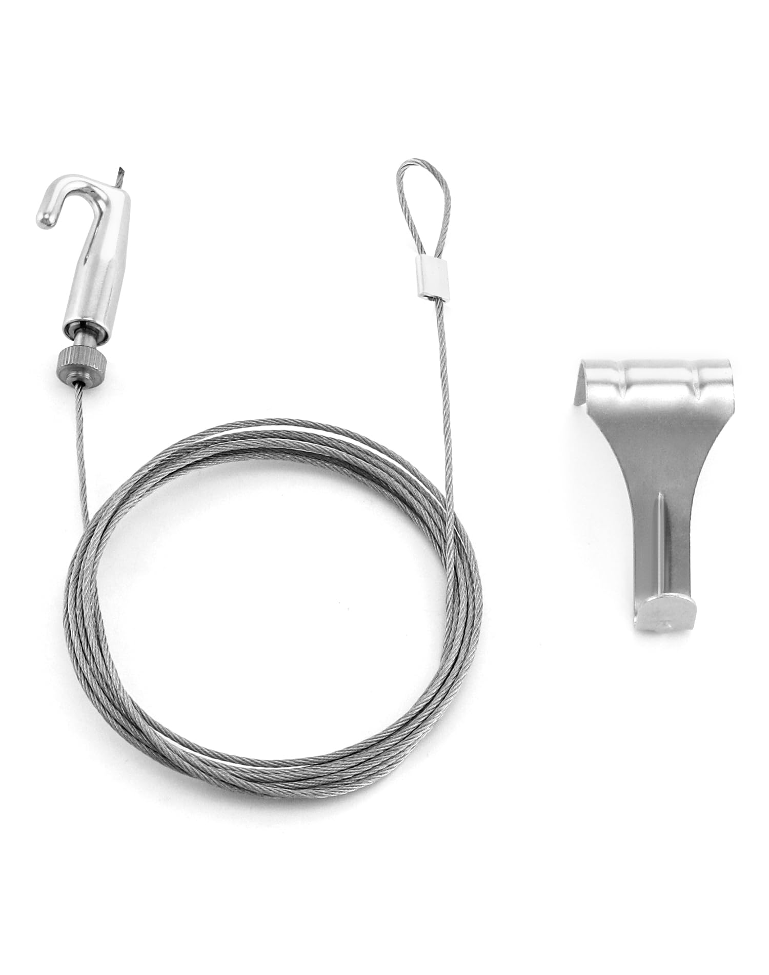 QWORK Cavo per Appendere Quadri Filo di Sospensione 2m x Ø1.5mm Acciaio Inox Gancio Regolabile 40kg 20 Pezzi