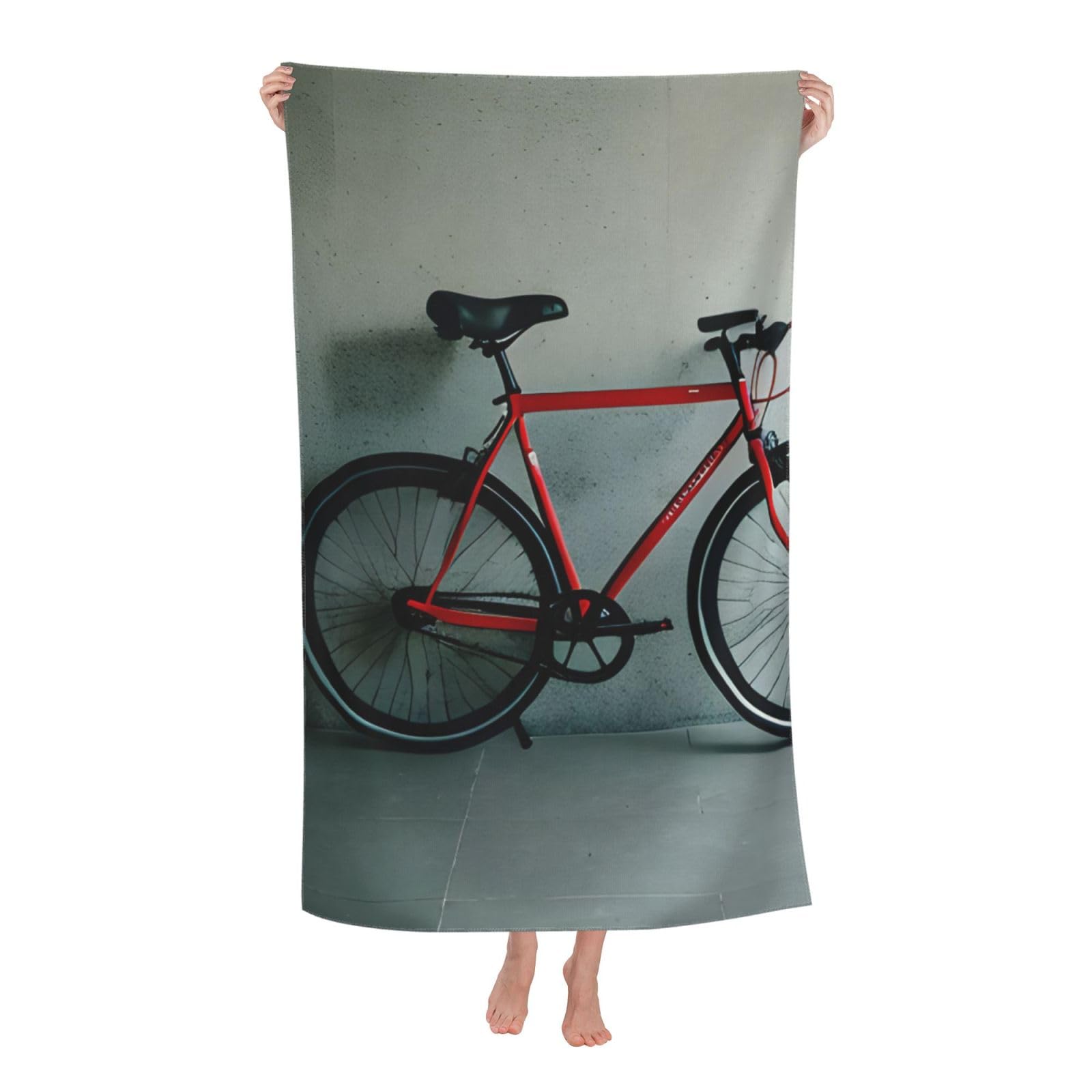 NImongt Retro Bicycle Pattern Print Oversized Adult Beach Towel For Travel Weekend Getaways Festivals Camping Trips