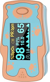 2023 Children Pulse Oximeter Fingertrip, SpO2 Blood Oxygen Saturation for Kids, Portable Oxygen Meter with OLED Screen Included 2AAA Batteries