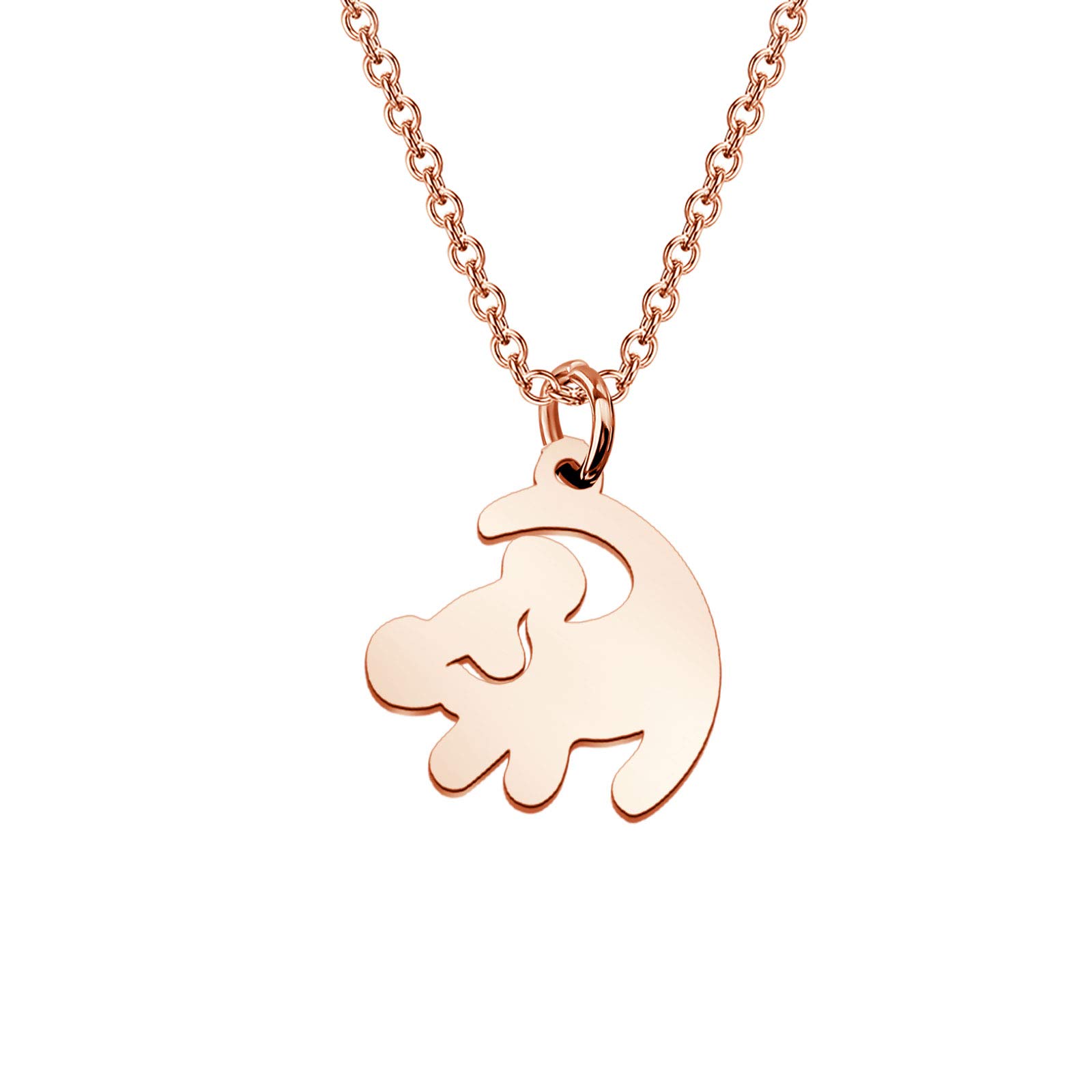 FOTAP Lion Necklace Girl Pendant NecklaceValentine's Jewelry - RG Lion Necklace