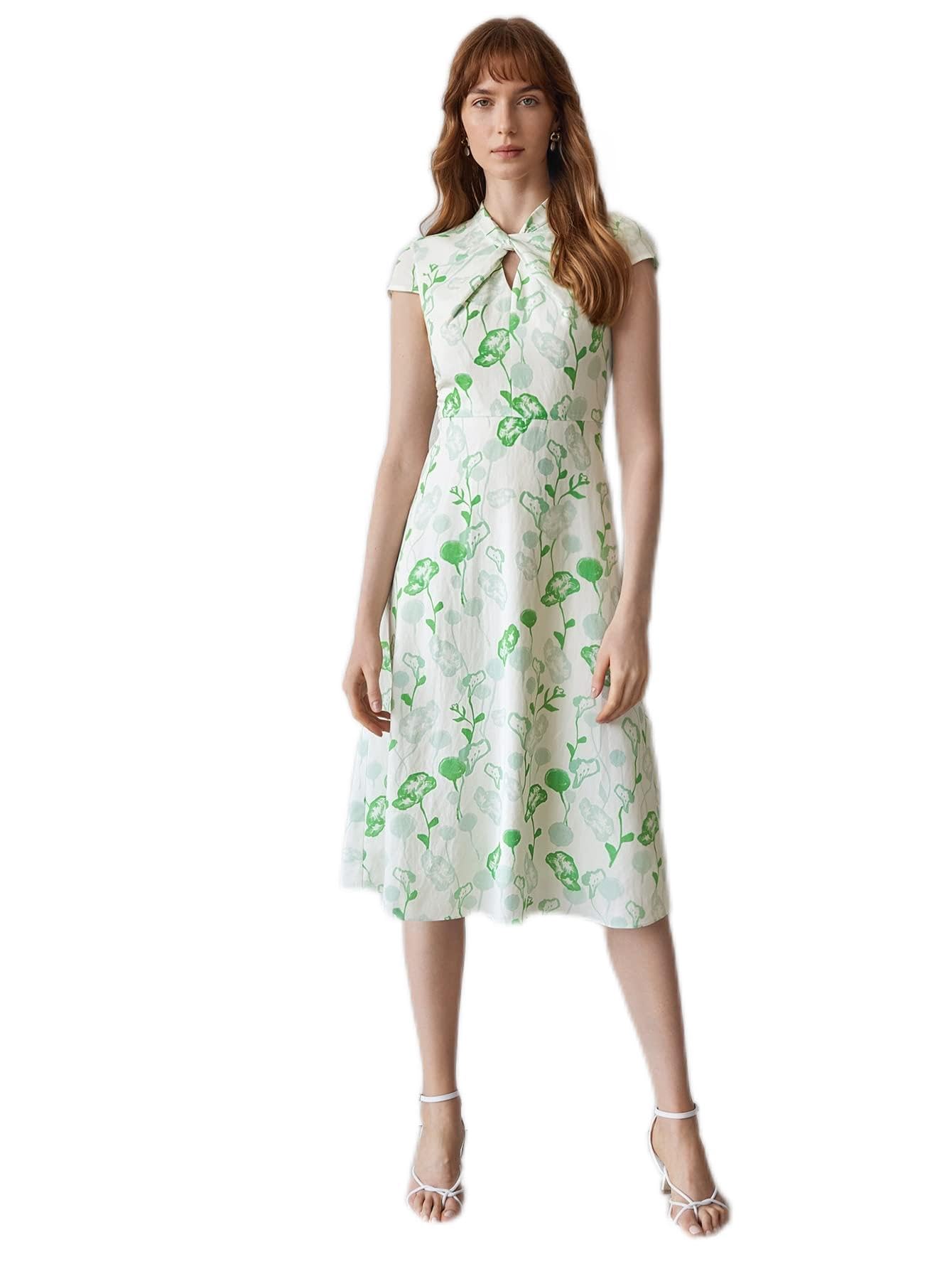 Psampa LINEN TWIST FLOWY DRESS WITHOUT BELT