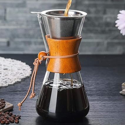 UBERSWEET Pour Over Coffee Maker Glass Carafe Hand Drip Coffee Brewer with Filter