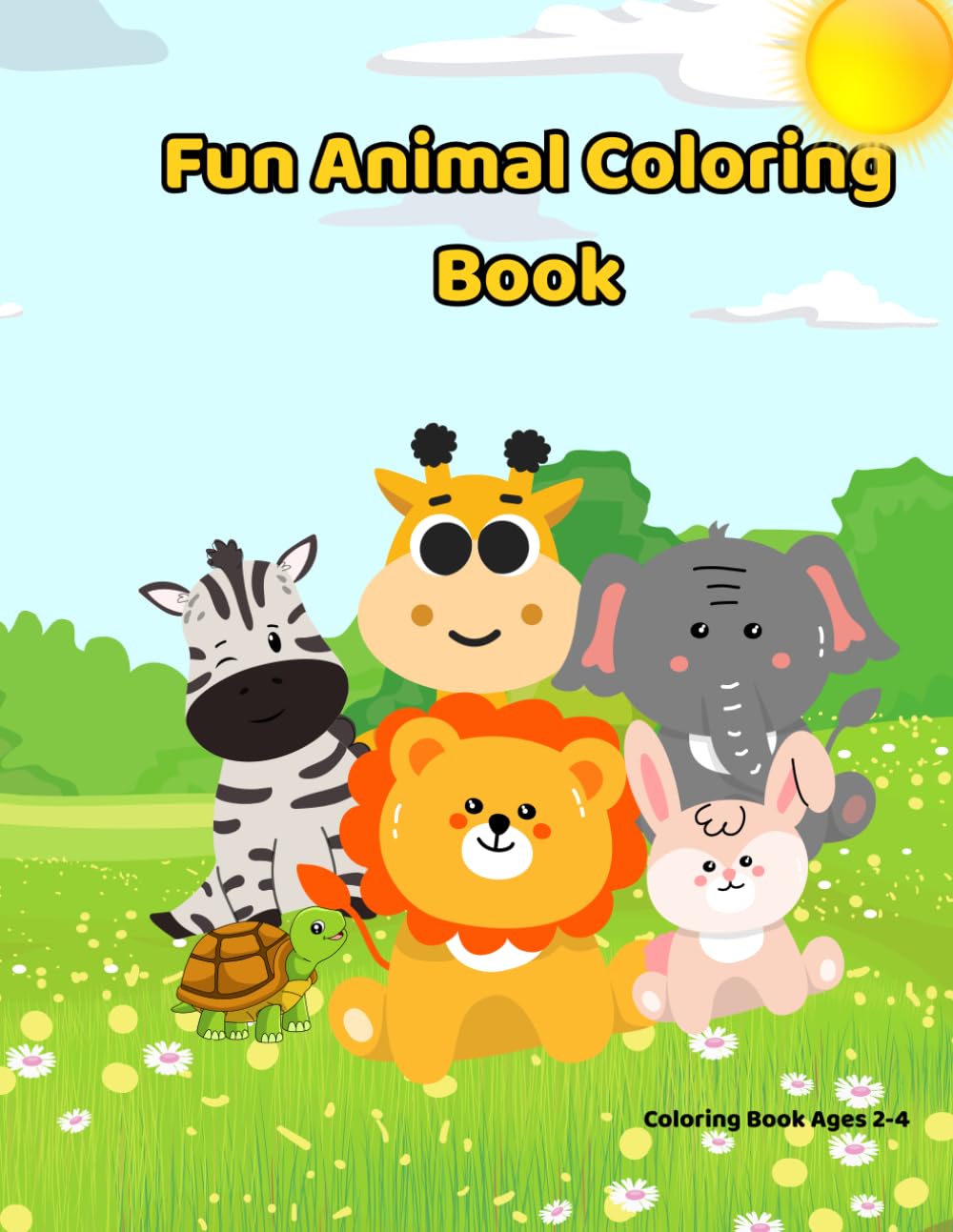 Fun Animal Coloring Book: Fun and Easy Coloring Pages for Toddlers and Preschool Kids