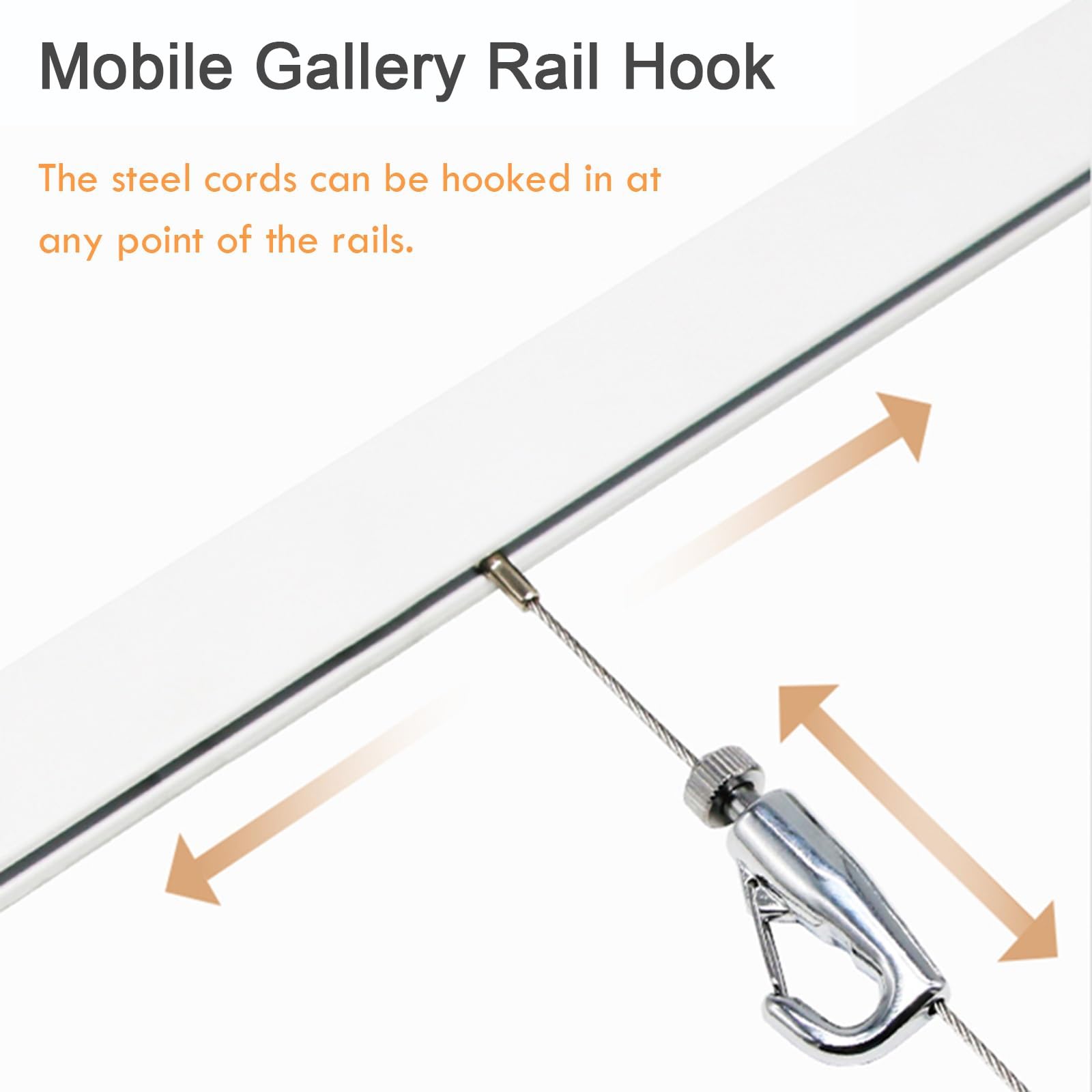 Tiras para Colgar Cuadros En La Pared, Kit con Cable De Acero, Longitud del Riel: 0,8-1,5 M, Altura: 100-300 Cm, Carga Máxima: 80 Kg, para Paredes De Pósteres Y Pinturas.,1.5m/4.9ft,80cm