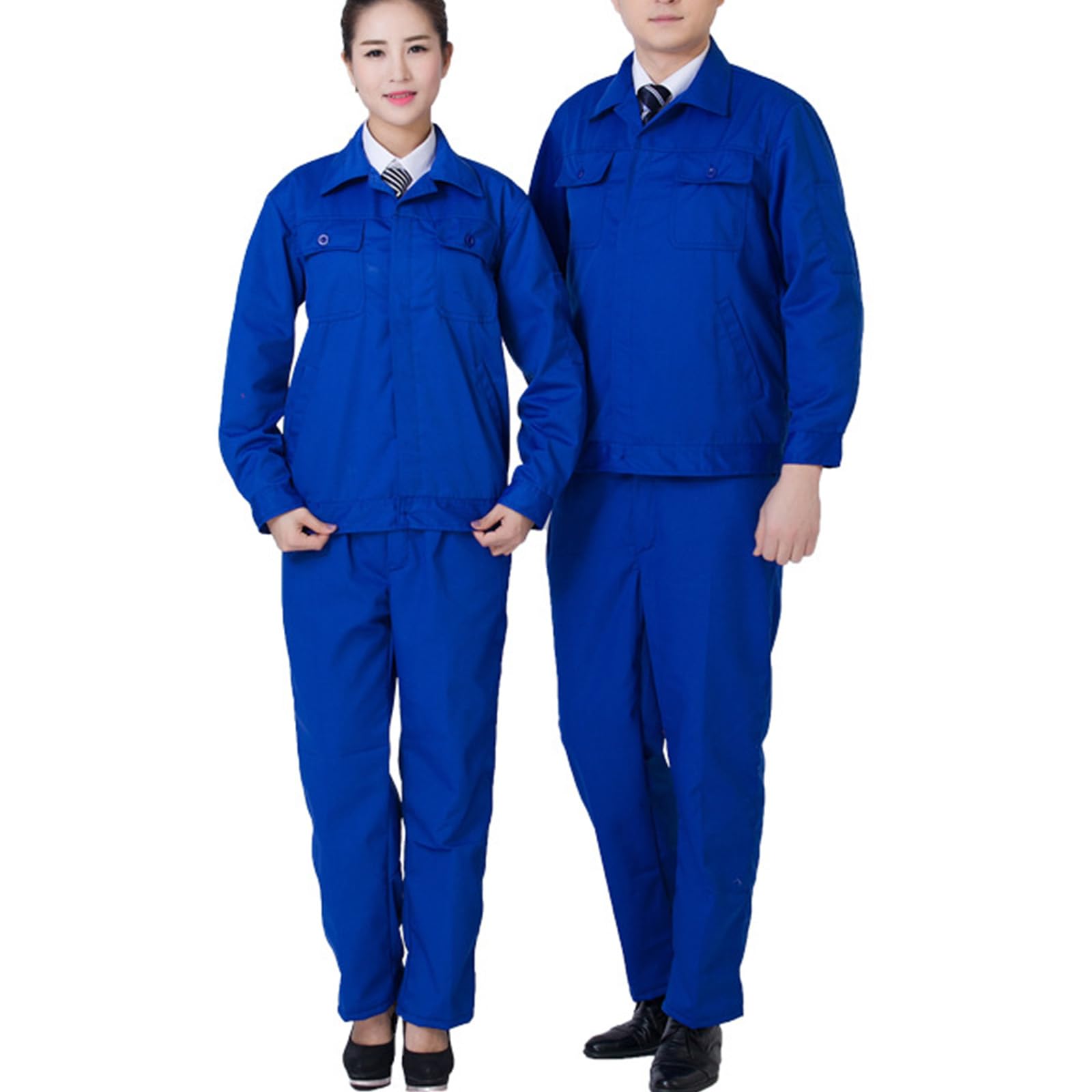 Overol Unisex De Manga Larga Overoles De Trabajo, Camisa Y Pantalones Set Ropa De Trabajo Uniformes