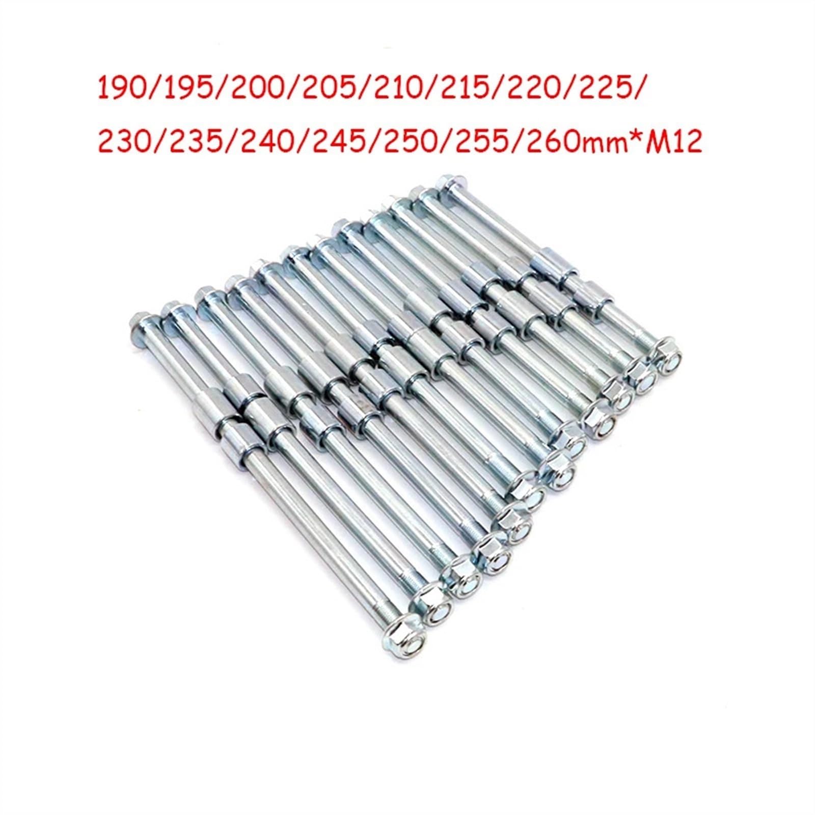 Axe Traversant,Moyeu Adaptateur Axe De Moto M12 12mm 190mm 210mm 225mm-260mm, Moyeu De Roue Avant Et Arrière, Manchon D'axe USO apto Para Dirt Bike