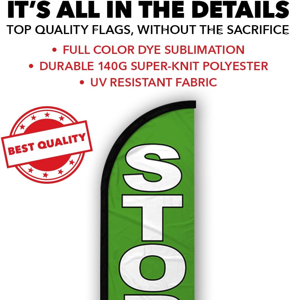 Storage (Green) Windless Banner Advertising Flag - Perfect for Apartments, Condos, Real Estate, Self-Storage