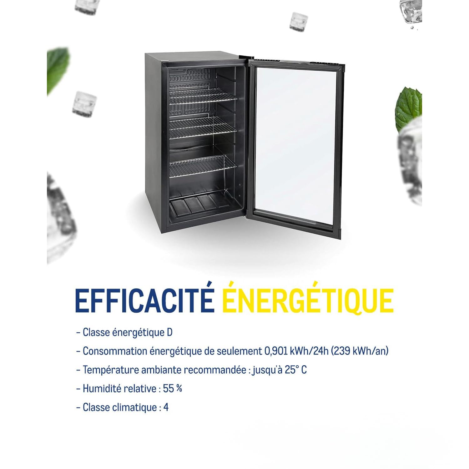 METRO Professional Réfrigérateur à boissons GPC1088, 88 L, 43 x 49 x 83 cm, noir