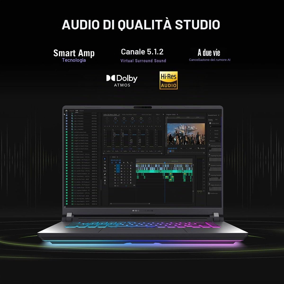 ASUS ROG Strix G16 (2025) Computer portatile da gioco, 16" FHD+ 16:10 165Hz/3ms, NVIDIA GeForce RTX 5050, Intel Core i5-13450HX, 16GB DDR5-5600, SSD PCIe Gen 4 da 1TB, Wi-Fi 7, Windows 11 Home, GV