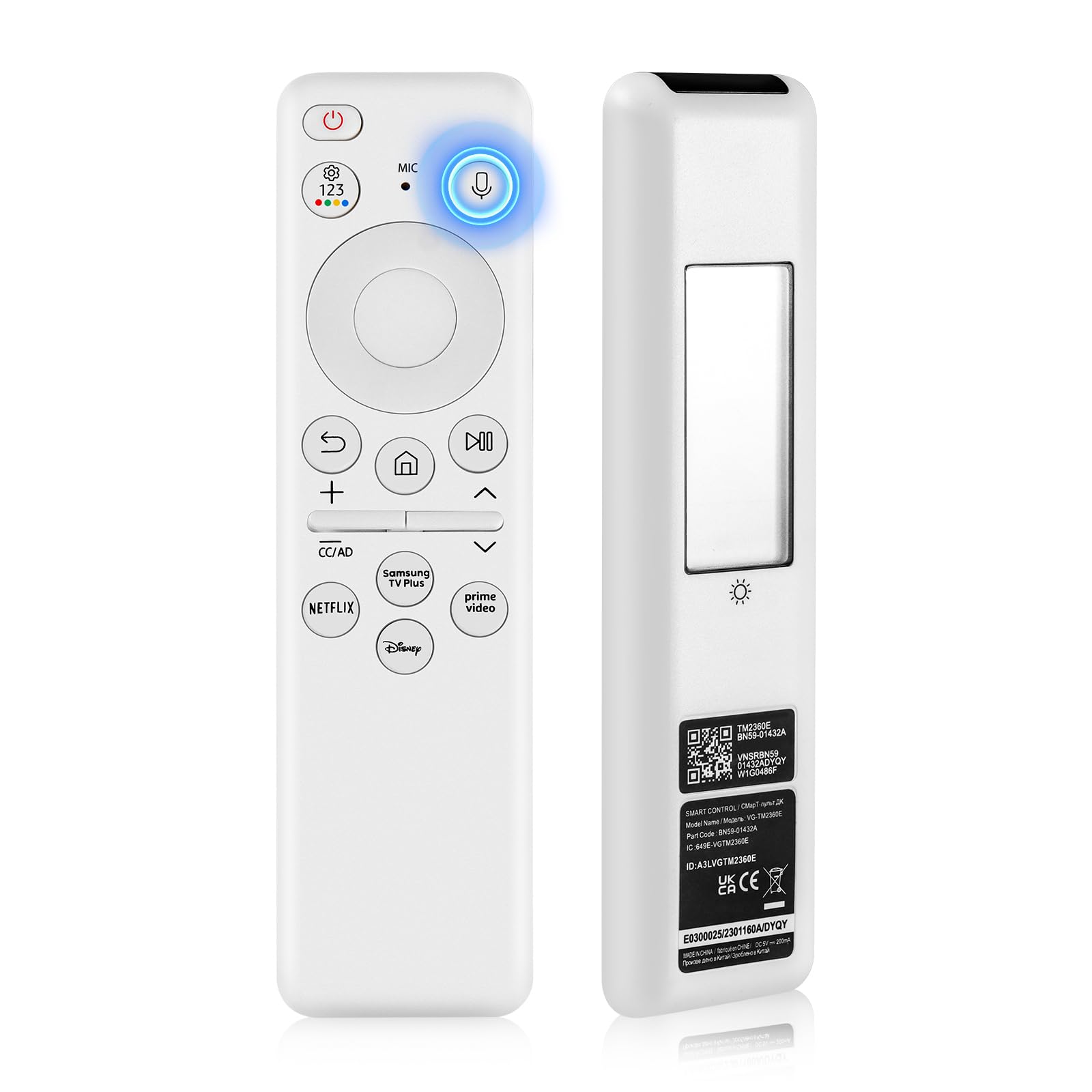 BN59-01432A Rechargeable Voice Remote for Samsung-TV-Remote-Control-Replacement Compatible with Samsung Smart Frame Curved Neo QLED 8K HDR Smart TVs