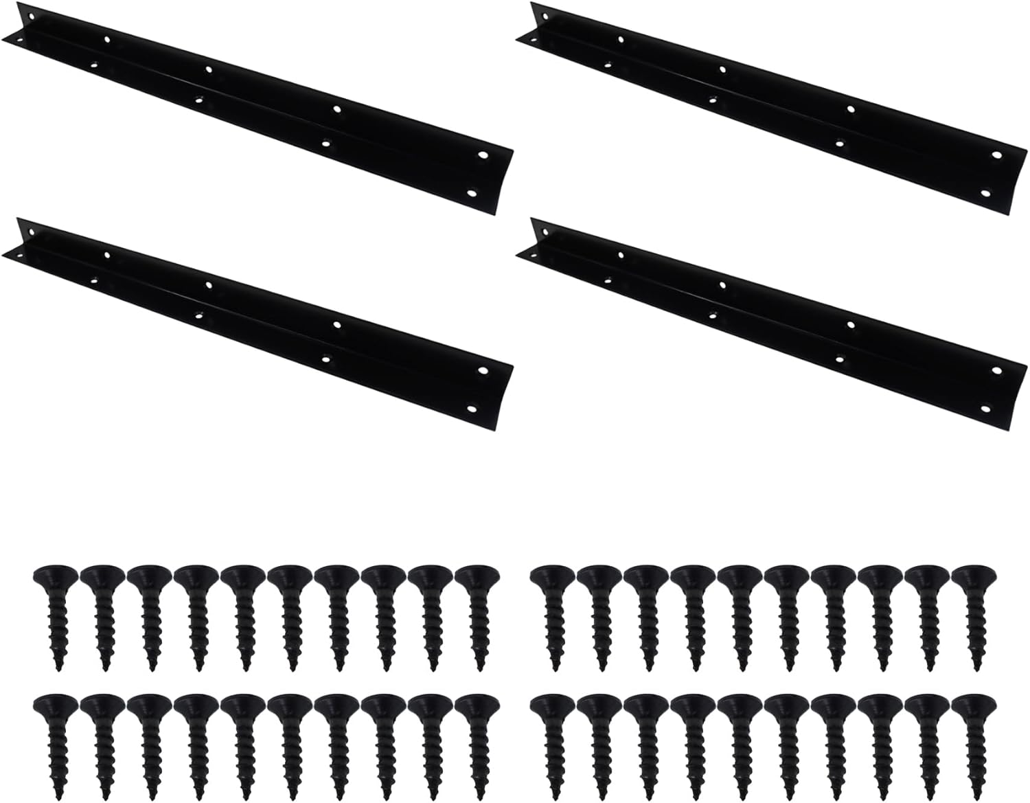 Long L Bracket,ULIFESTAR Black Corner Brace Brackets,Iron Corner Brackets,Thickness 2mm,Heavy Duty Shelf Bracket,Metal Right Angle Bracket for Wood,430*30mm/16.93*1.18'' 4 PCS