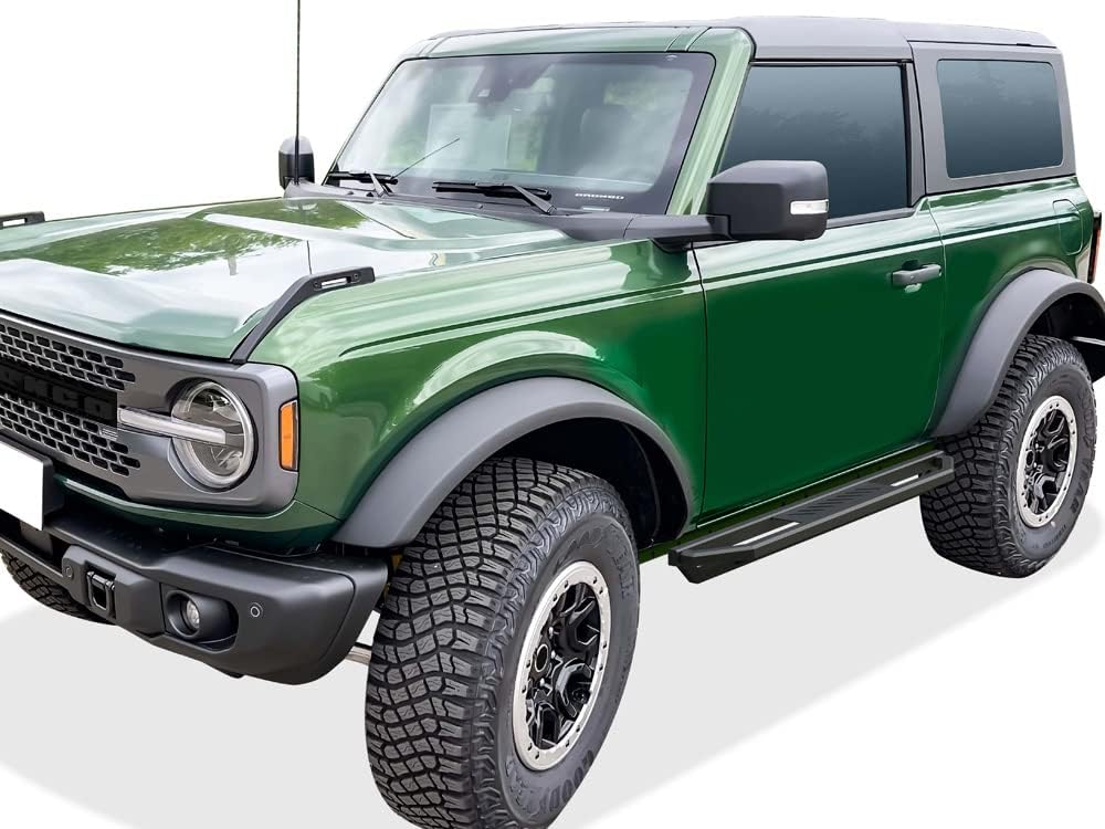 APS Stainless Steel 6.5in Side Bars Square Tube Compatible with Ford Bronco SUV 2-Door 21-26