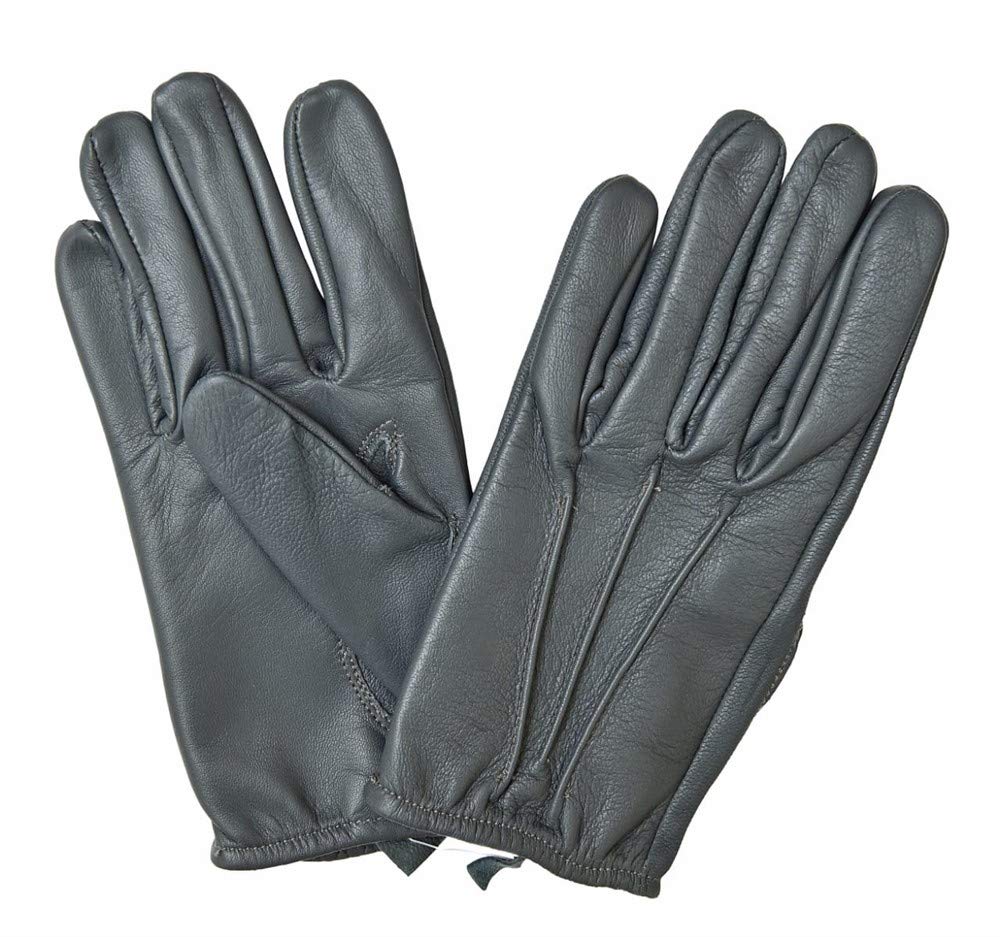 Ergonomic Cut leather driving gloves (Large, Gray)