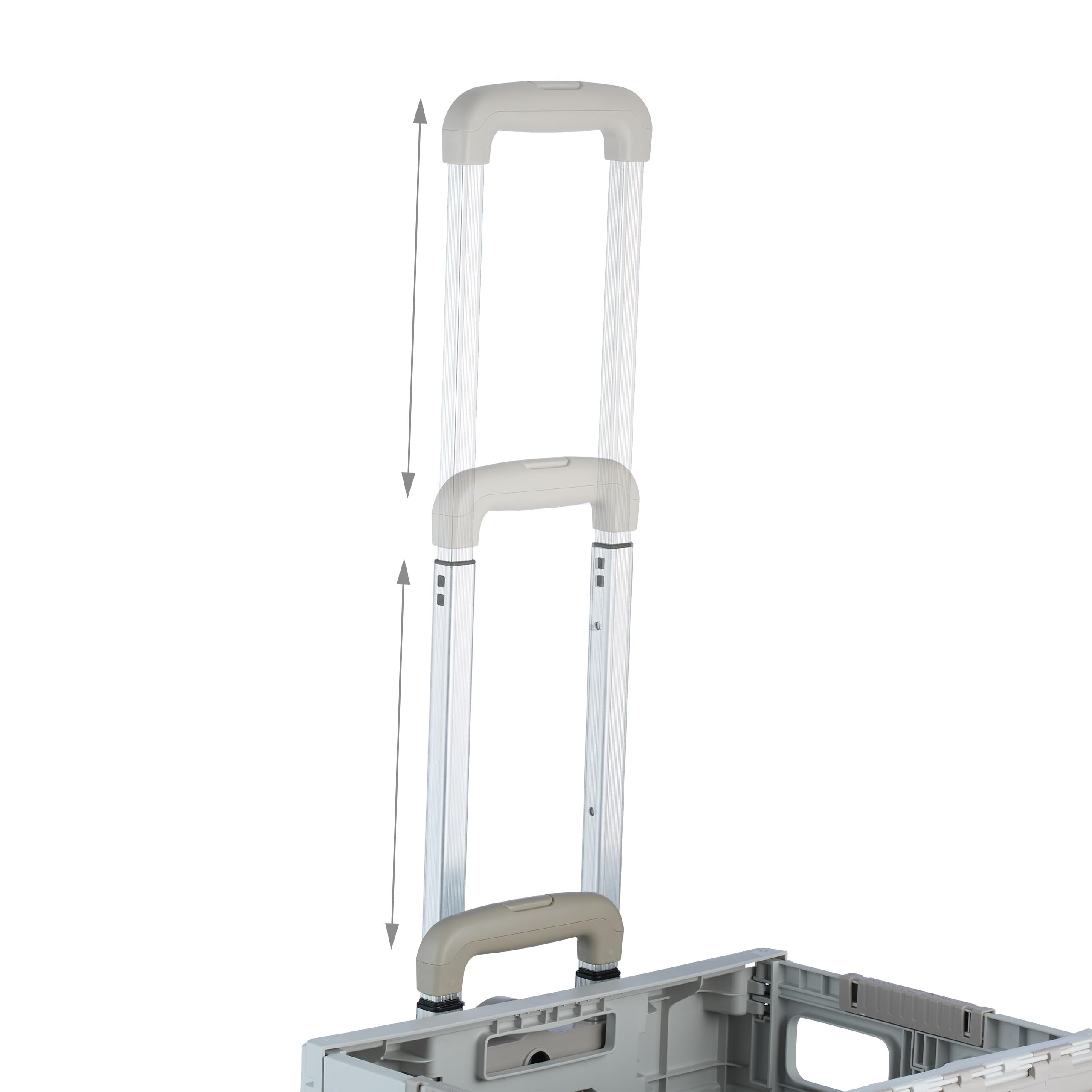 Relaxdays Carro Compra Plegable, Cesta con Ruedas Subeescaleras, Tapa, Asa Telescópica, hasta 50 kg, Blanco/Gris