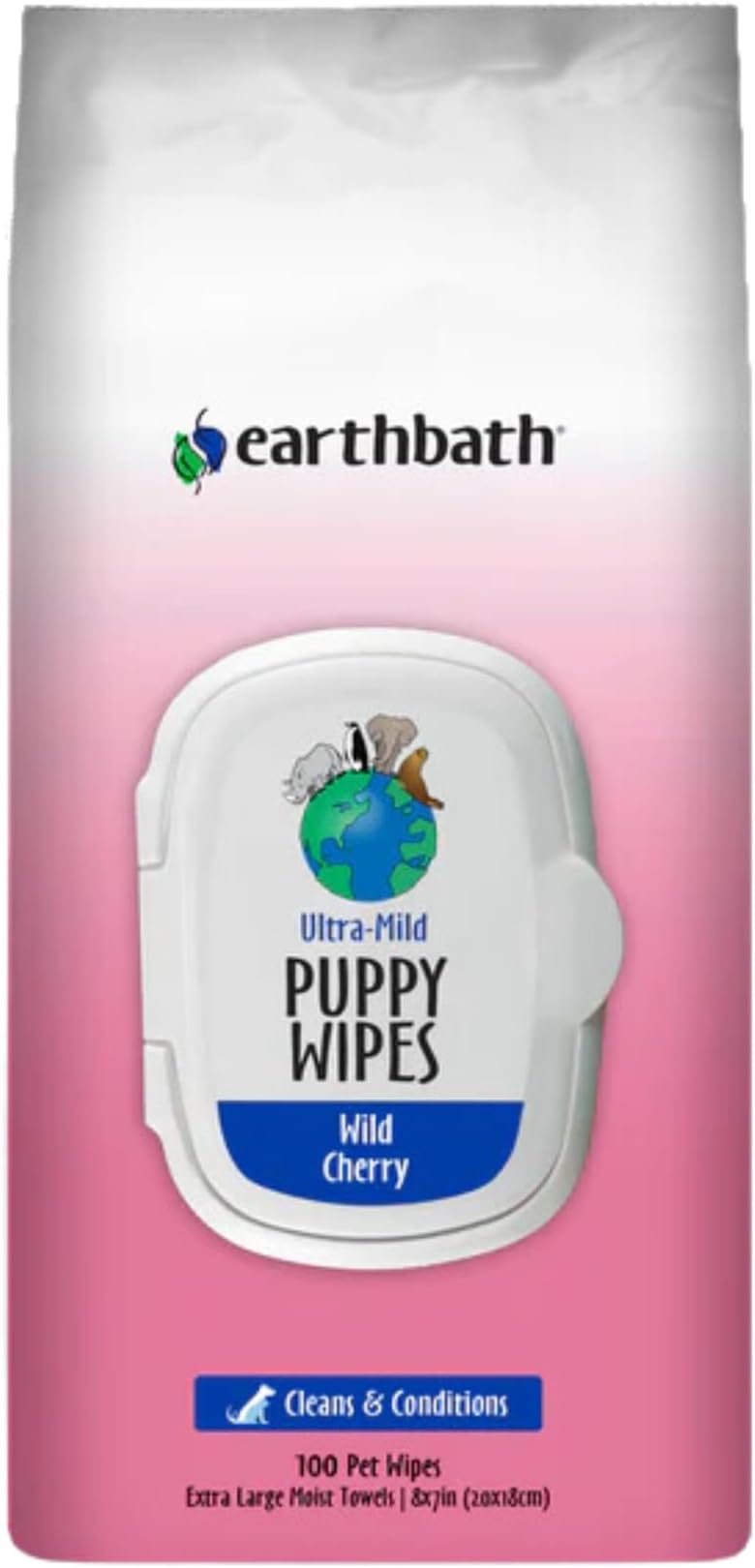 Pet Grooming Wipes earthbath, UltraMild Wild Cherry