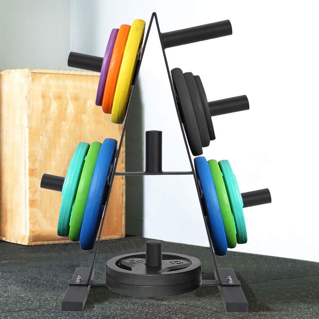 Dumbbell Rack, Olympic Weight Plate Rack Three Weight Plate Tree 2 inch