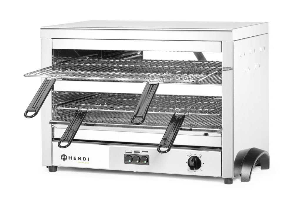 HENDI Professional electric salamander, infrared quartz, GN 1/1, 400V, 4500W, 682x528x(H)455mm, stainless steel