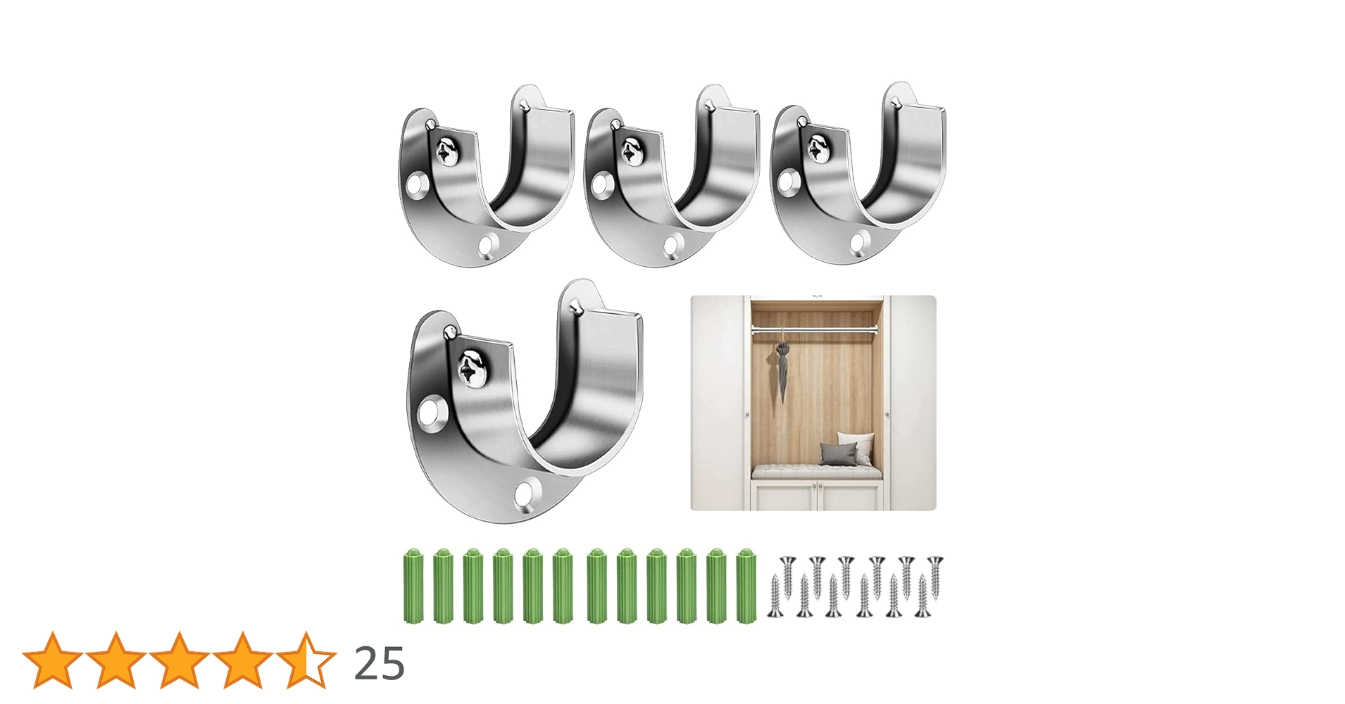 Amazon | EMAGEREN ポール 固定 金具 4個セット ロッド径32mm