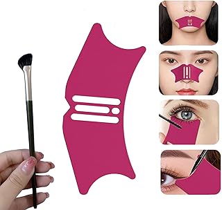 mdgfge Nose Contour Stencil Shadow Tool Reusable Silicone Nose Shadow Highlighter Template Tool Eyeliner Multi-Functional Makeup for Nose Eye Shadow Eyeliner Lip Line Eyelash Beginners Friendly Tool