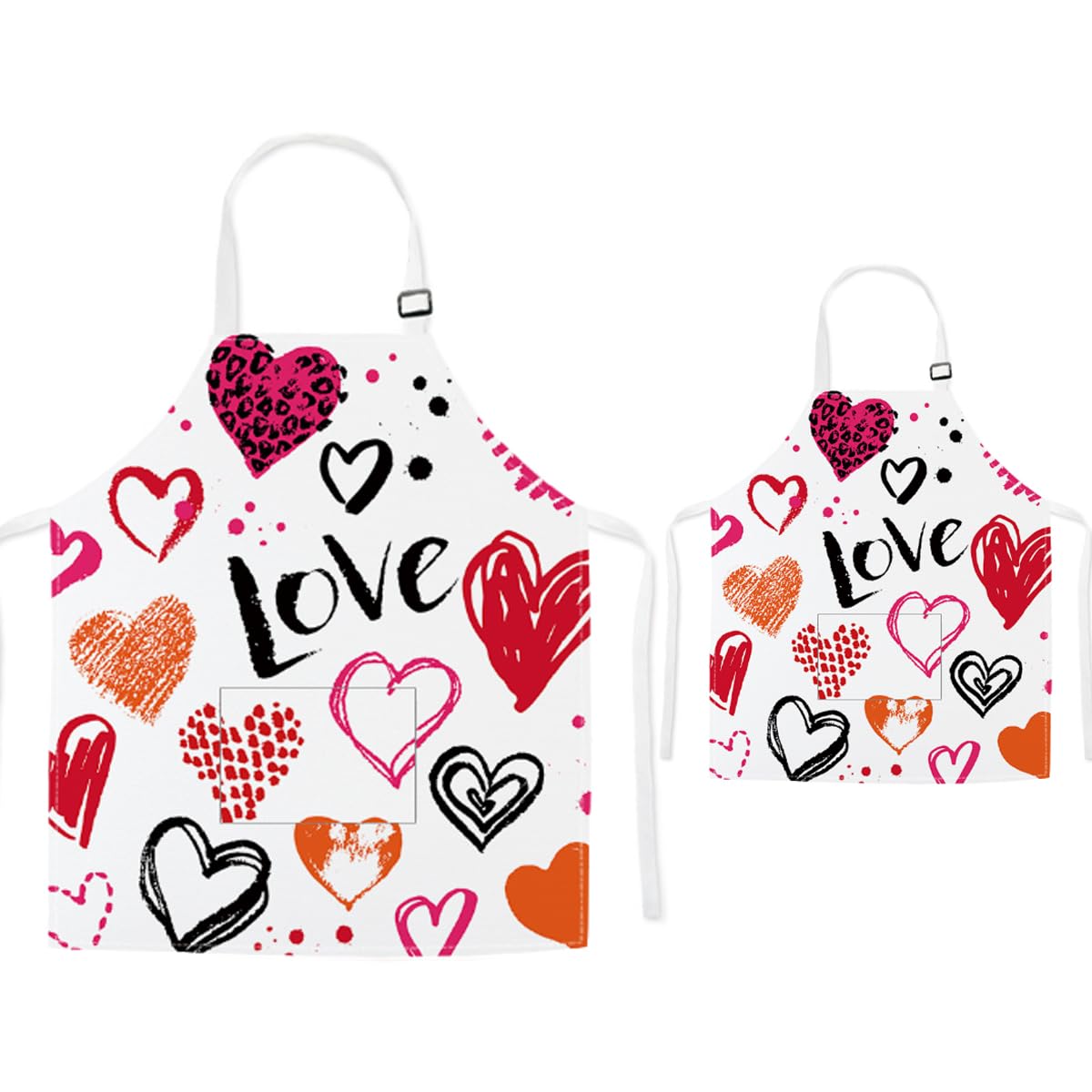 TRYTUTRY Parent Child Aprons with Pocket - Cute Dinosaur Matching Aprons for Kids and Adults