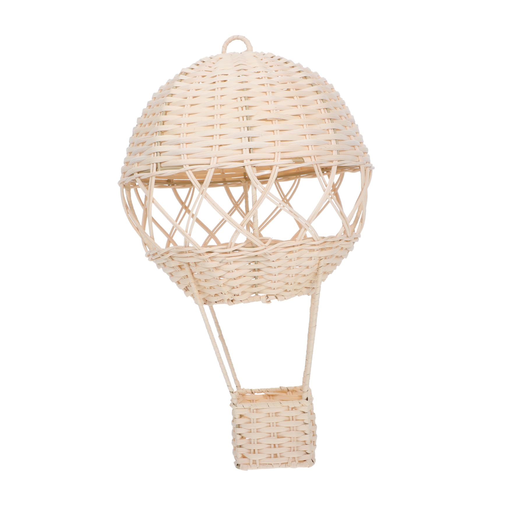 Cabilock Handwoven Rattan Hot Air Balloon Pendant Kids Room Decor Preschool Decoration Wicker Wall Art